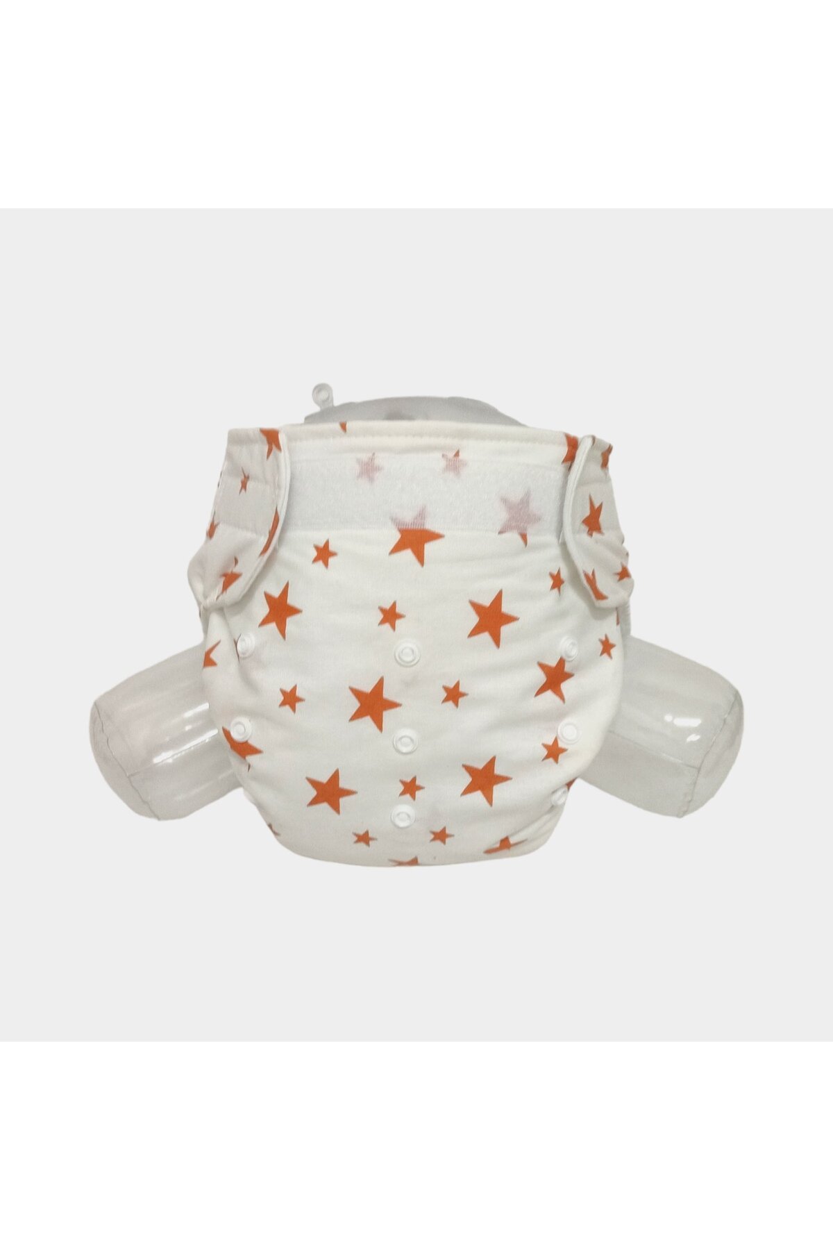 BEZHANE Baby YBB Yıkanabilir Bebek Bezi Cepli Turuncu Yıldız Desenli(8kg-18kg) fotoğrafı 2 (önizleme)