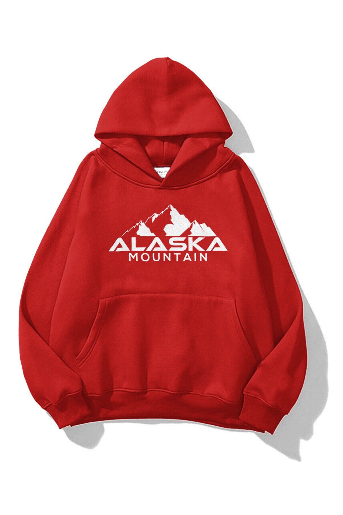 Trendiz Unisex Alaska Sweatshirt Hoodie Red - Trendyol