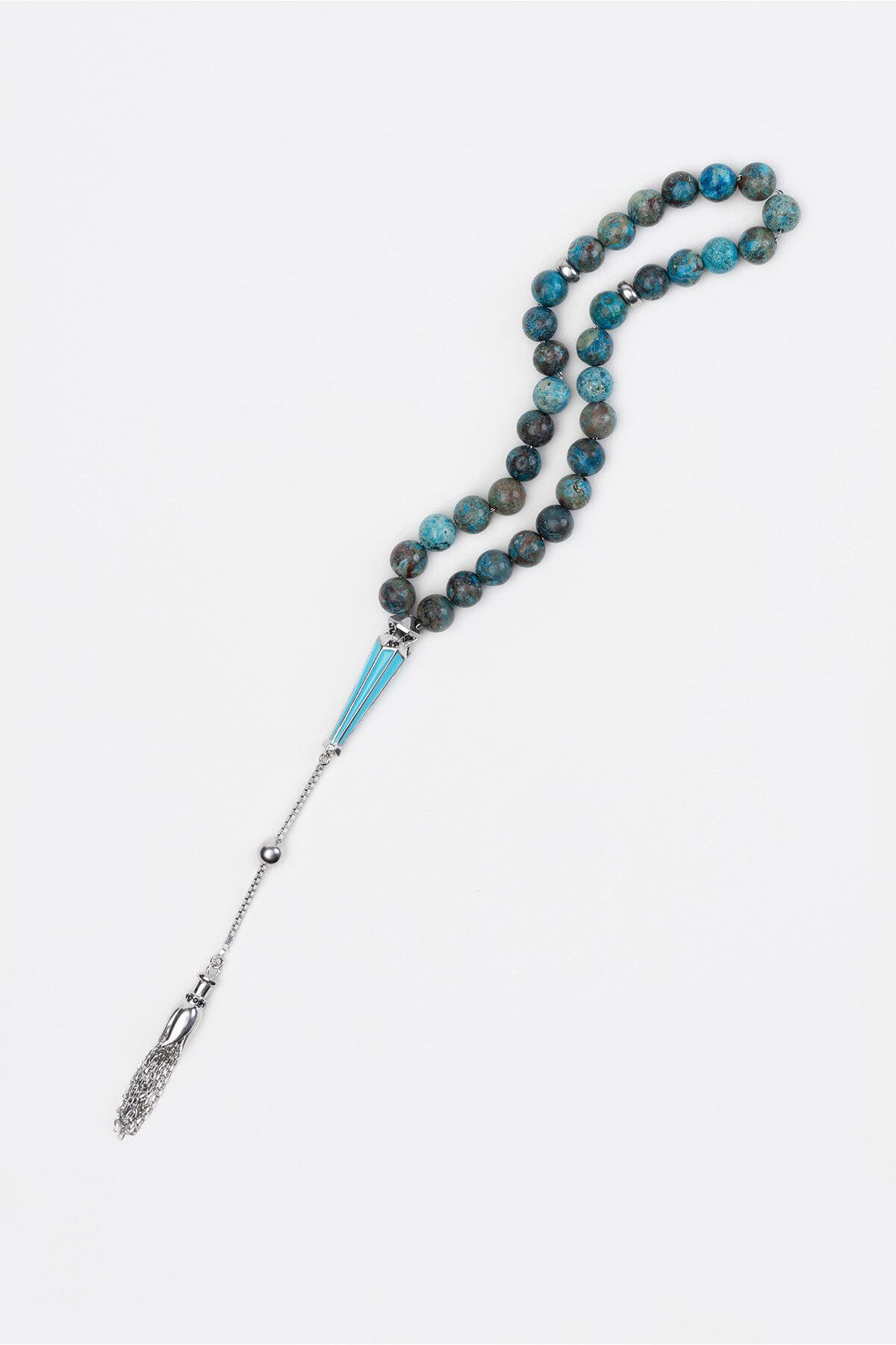 So Chic Prayer Beads Gray Natural Stone