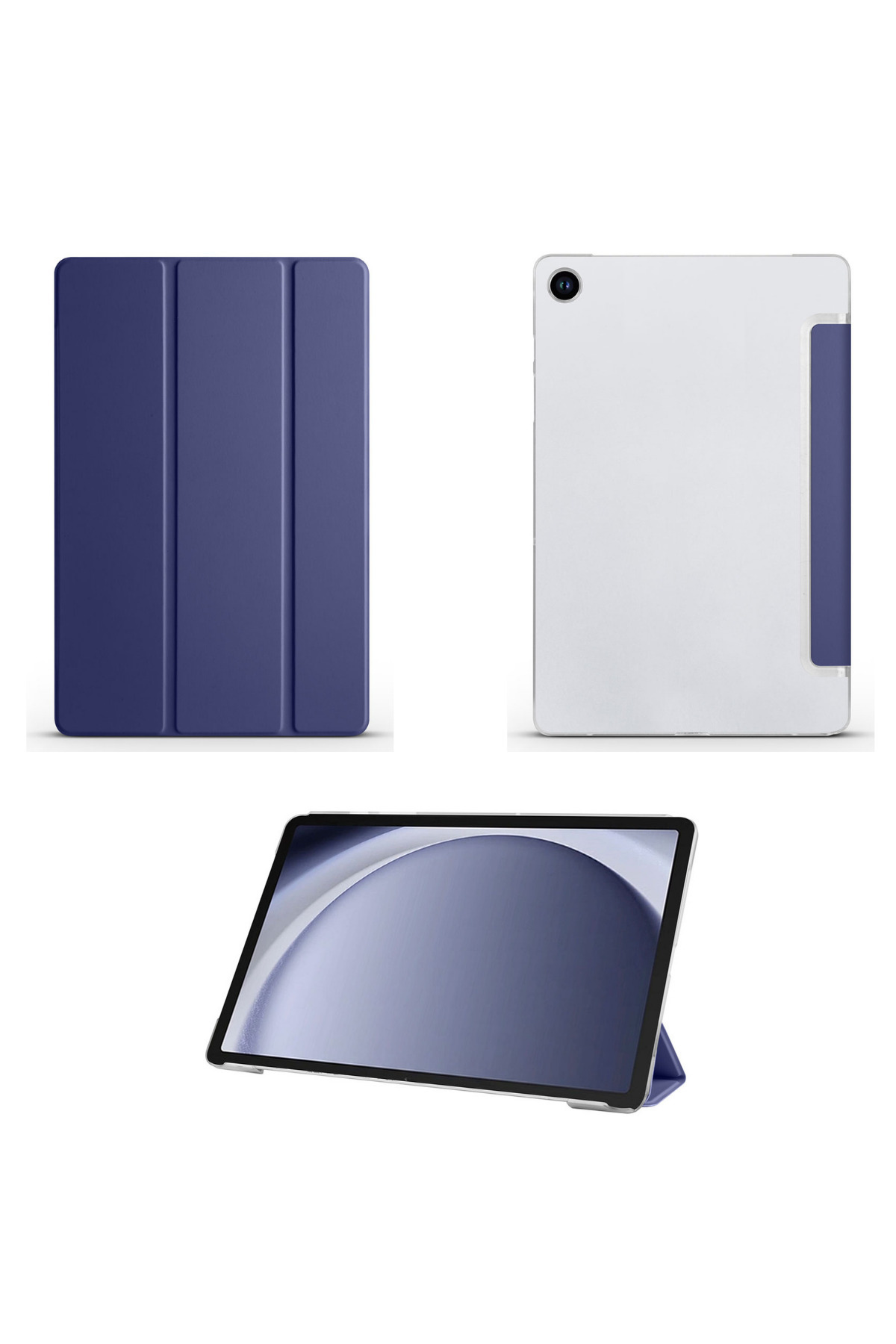 İncisoft-Samsung Galaxy Tab A9 Plus SM-X210 Compatible Case Full Protection Back Transparent Cover with Foldable Stand 2