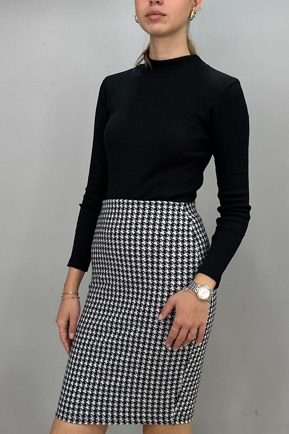 Houndstooth skirt best sale