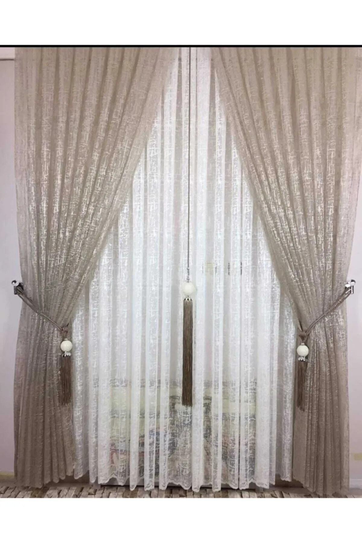 Şantuknohut Tülfon (1/3) Tulle Curtain Suitable for Every Room with Frequent Battery,
