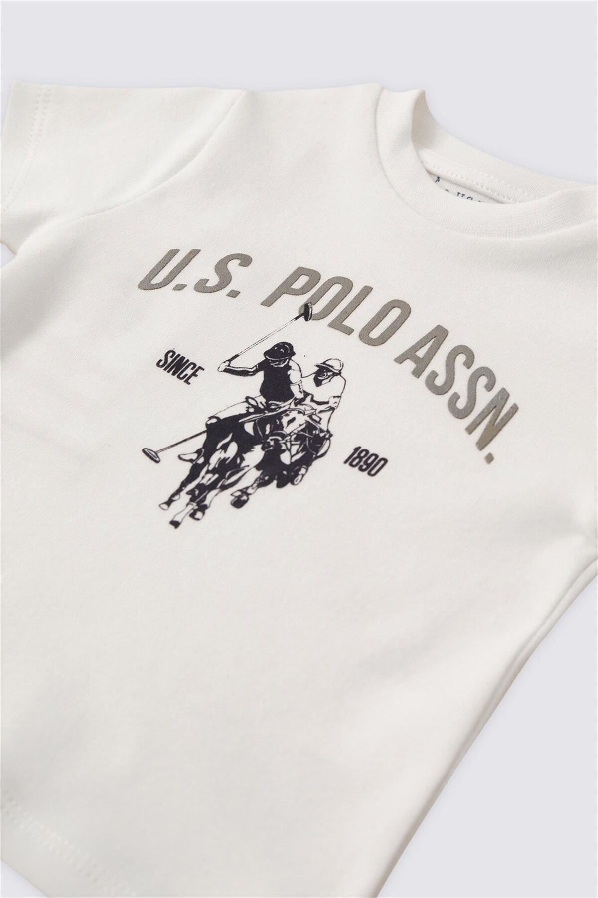 ست تی شرت 2 تکه نوزاد پسر کرم USB1831 U.S. Polo Assn.