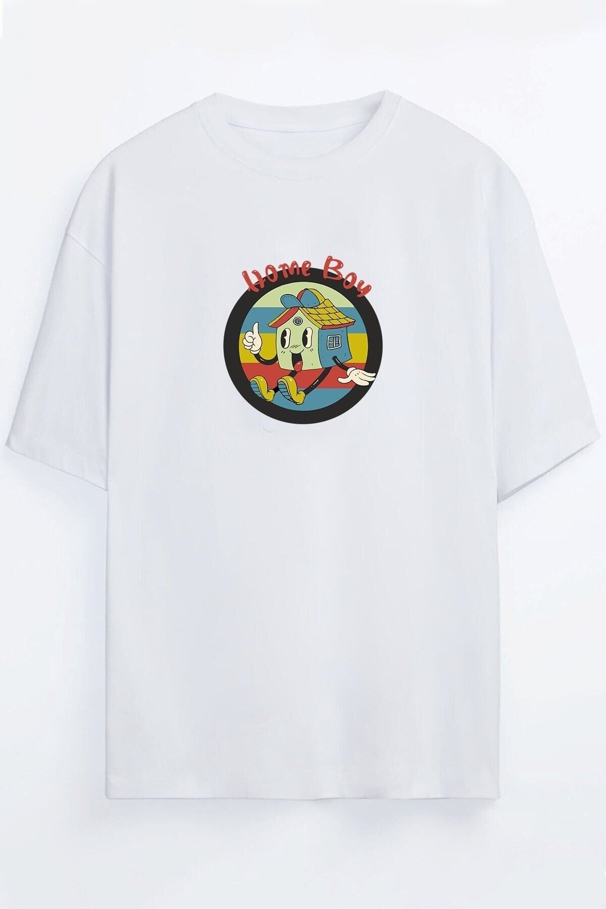 Yaprak Hediyelik-Home Boy Printed Unisex White T-shirt 1