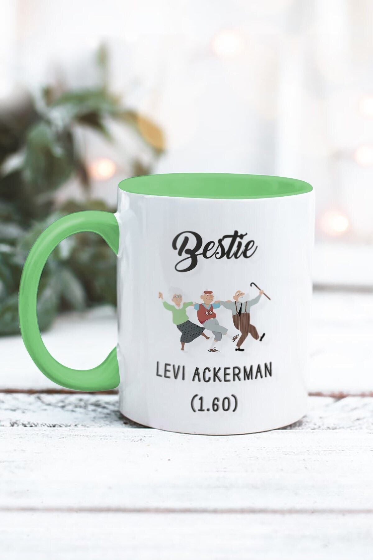 Yaprak Hediyelik-Bestie Levi Ackerman Designed Mug 6