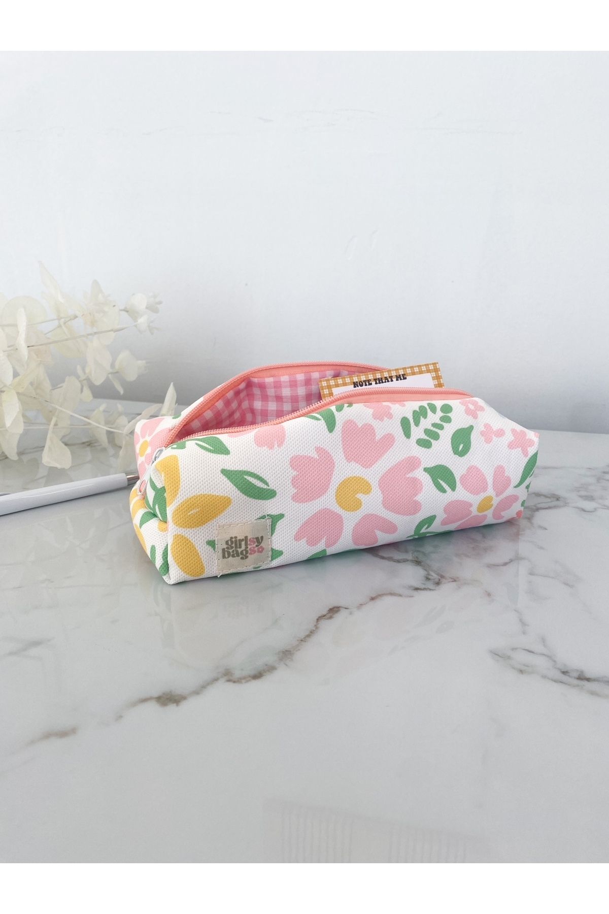 girlsybags Pencil Case White Textile