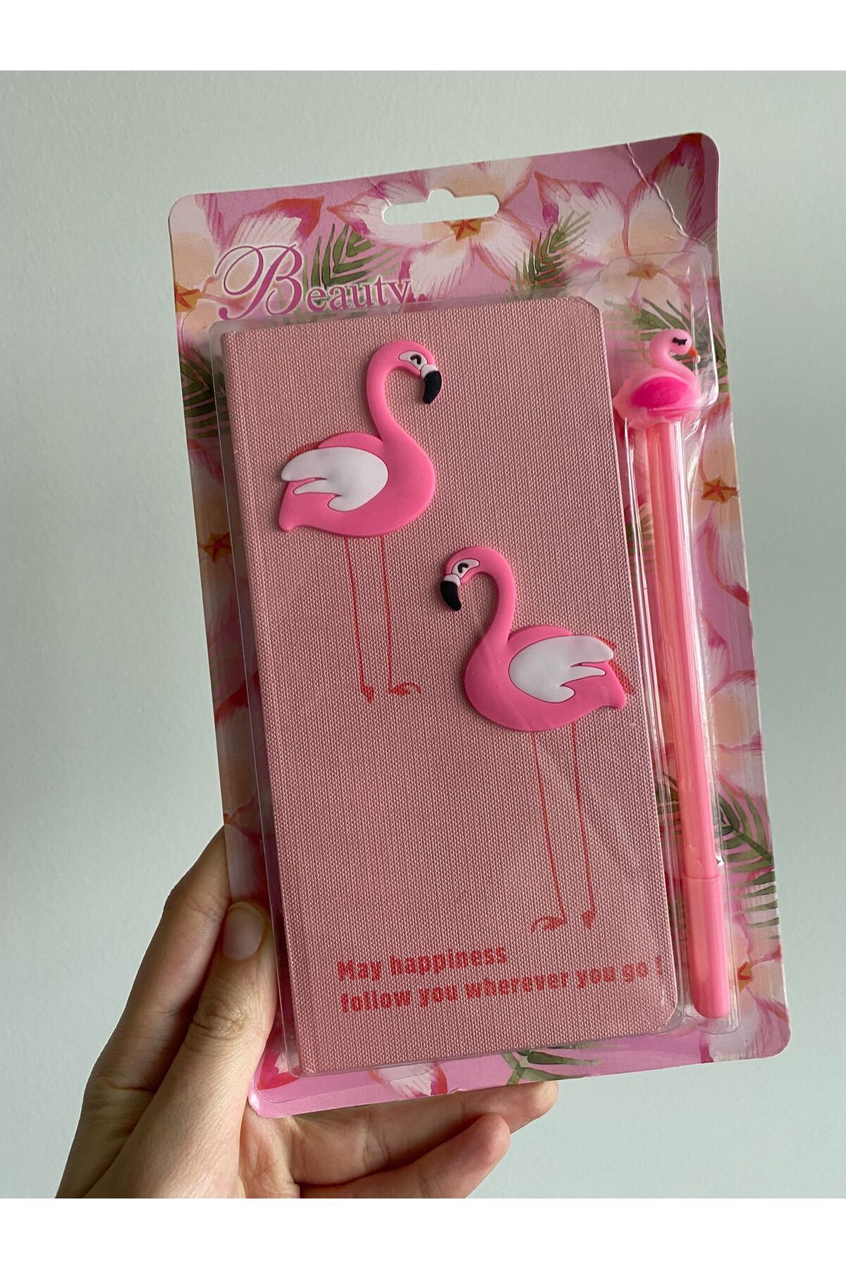BLA GROUP-Cute Notebook Flamingo Cute Shiny Figured Notebook Memory Book Unlined 4