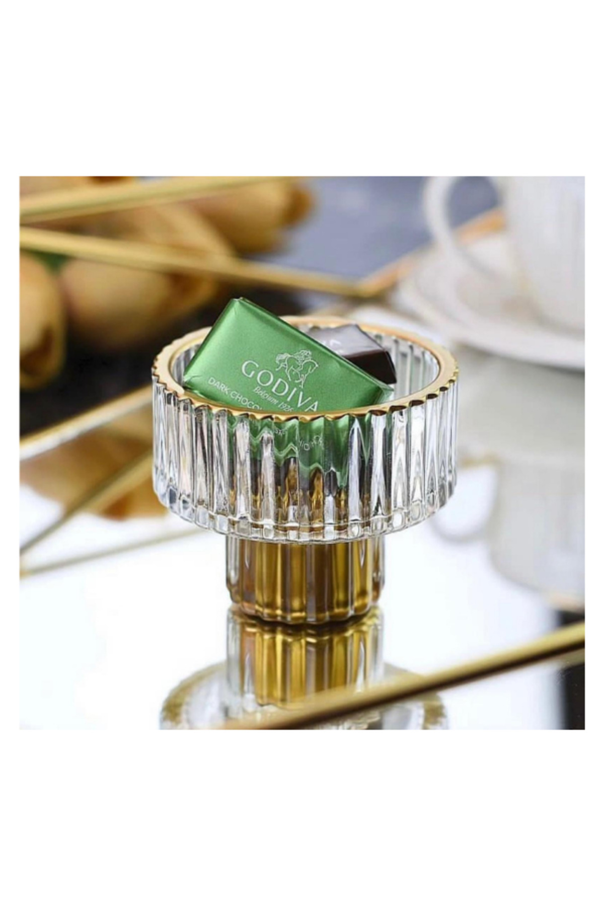 home nuria Godiva Kahve Yanı Sunumluk Şekerlik Çikolata Lokumluk Kasesi 1 Adet