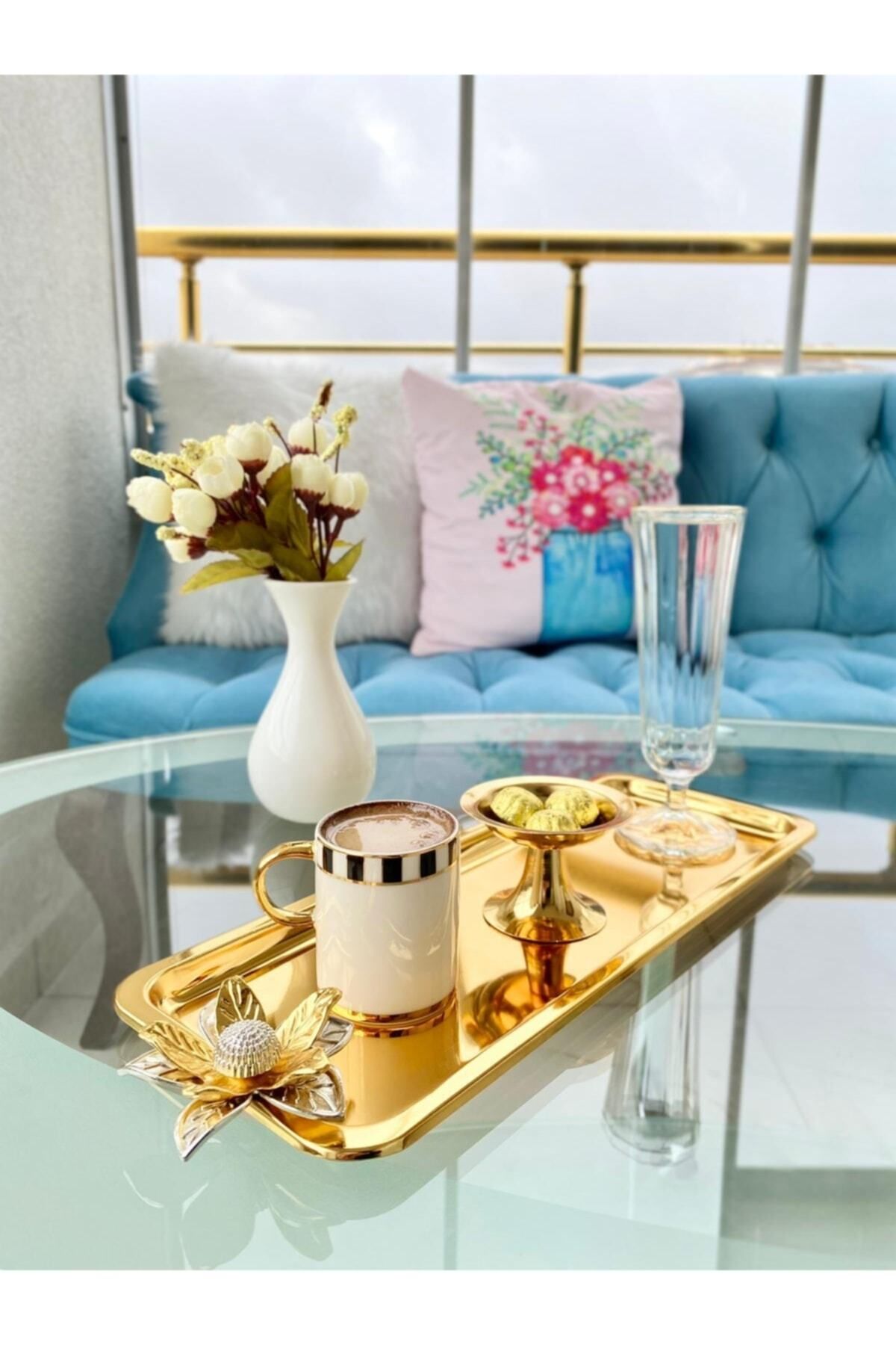 Gold coffee table tray best sale
