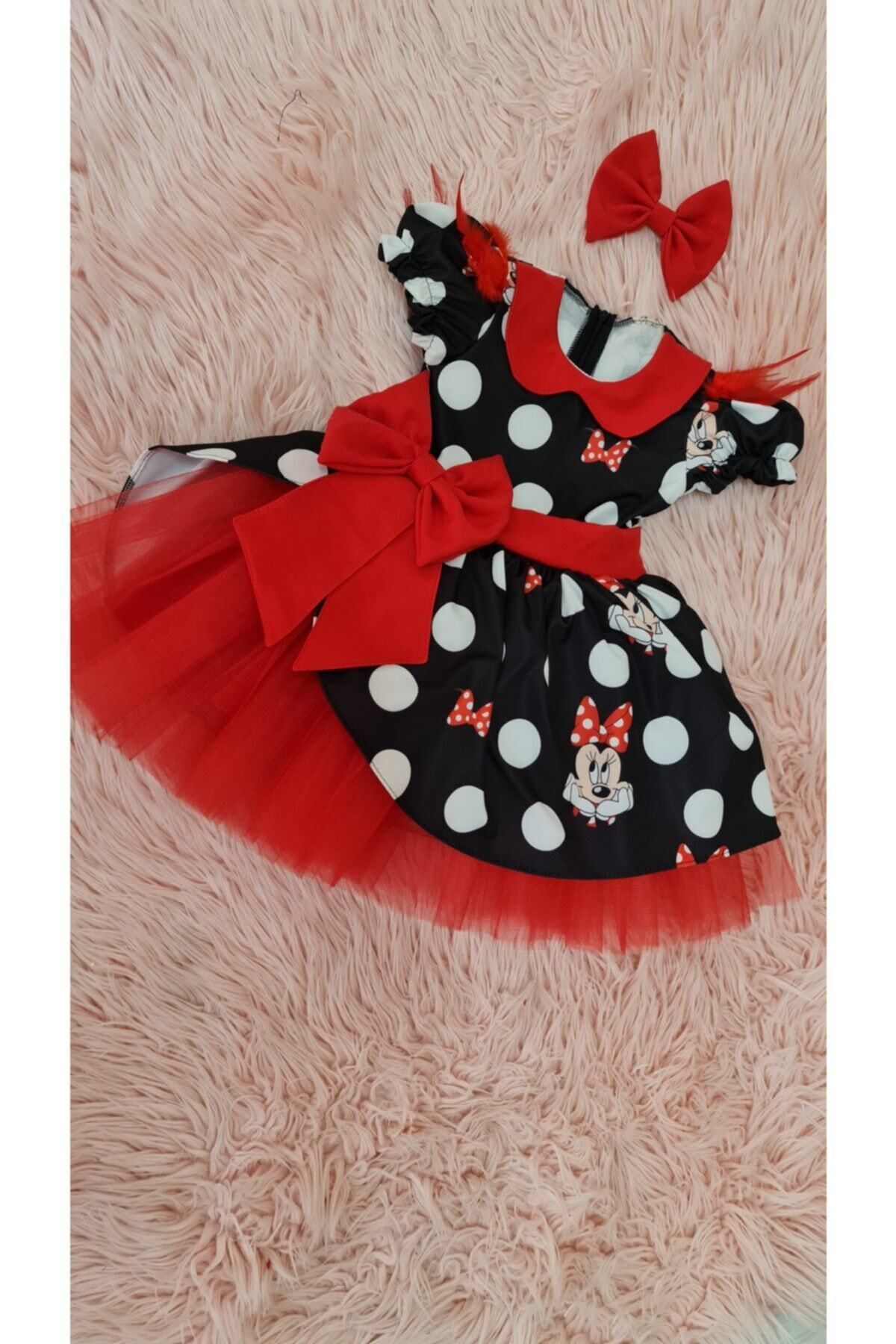 ADA ANNE OCUK MODA Girl s Mickey Mouse Patterned Red Tulle Fluffy
