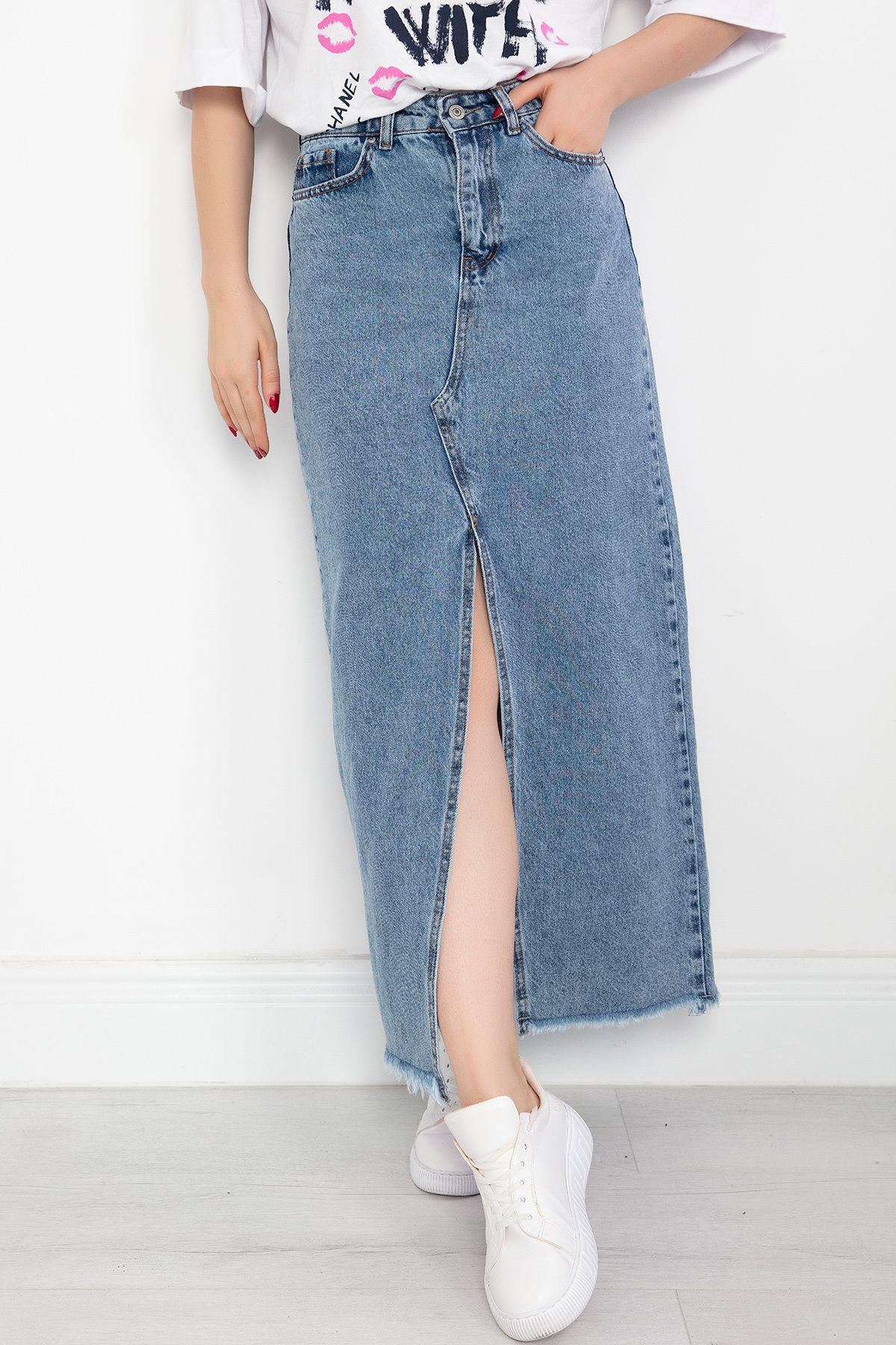 PULLIMM-Front Triangle Long Skirt STK3065 4