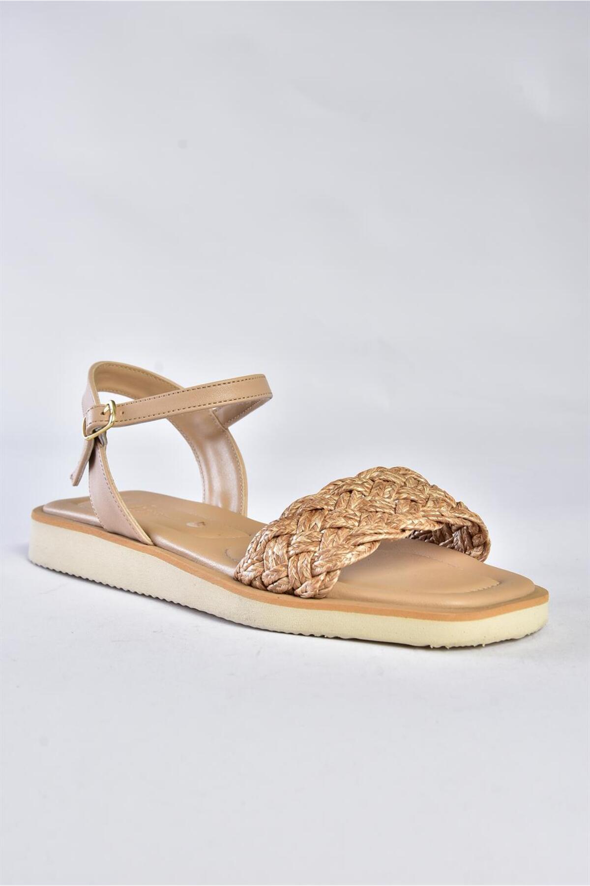 صندل زنانه بژ Fox Shoes | P2522517 اورجینال - تصویر 5