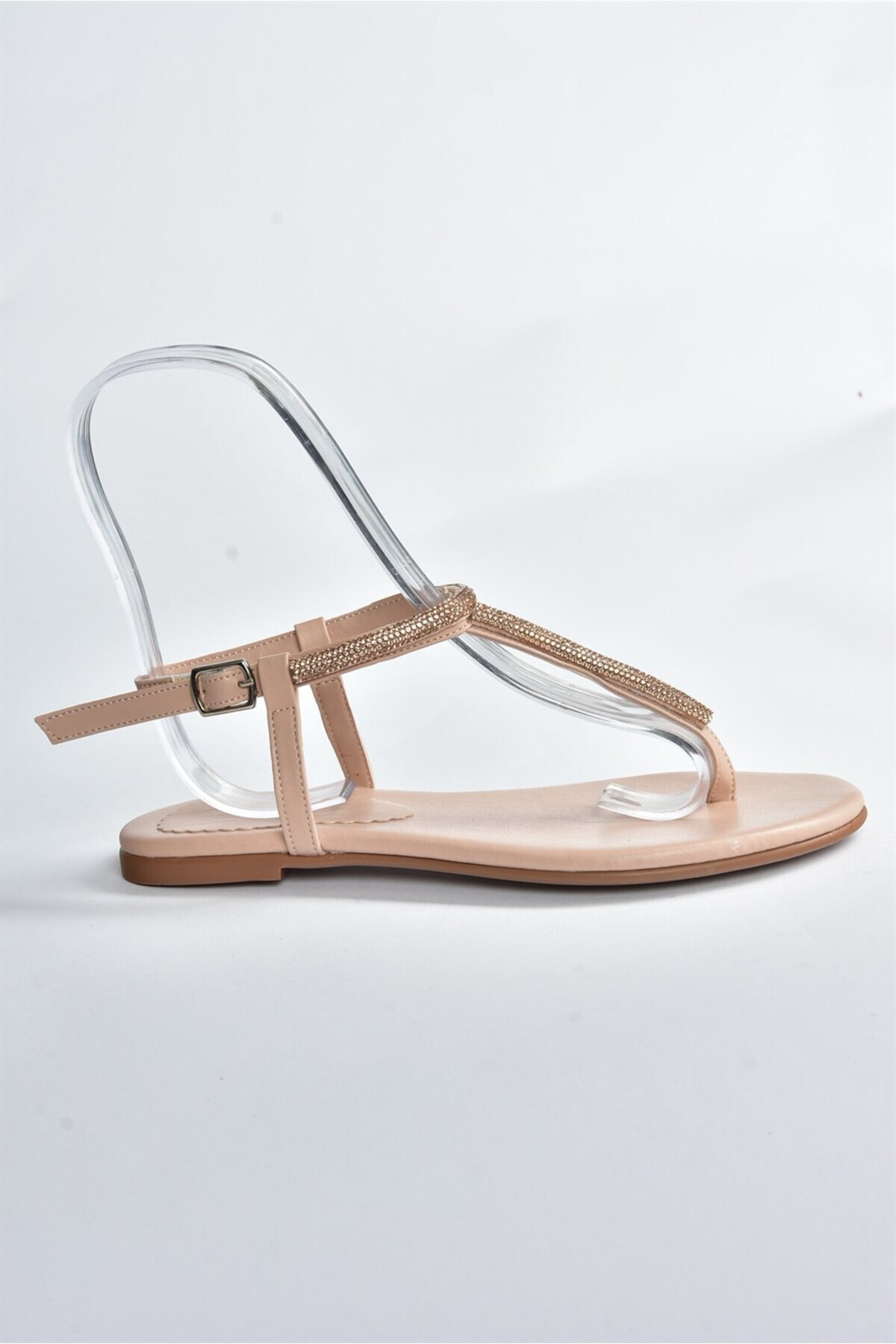 Fox Shoes  Ten Taş Detaylı Parmak Arası Sandalet M272025009 - Görsel 5