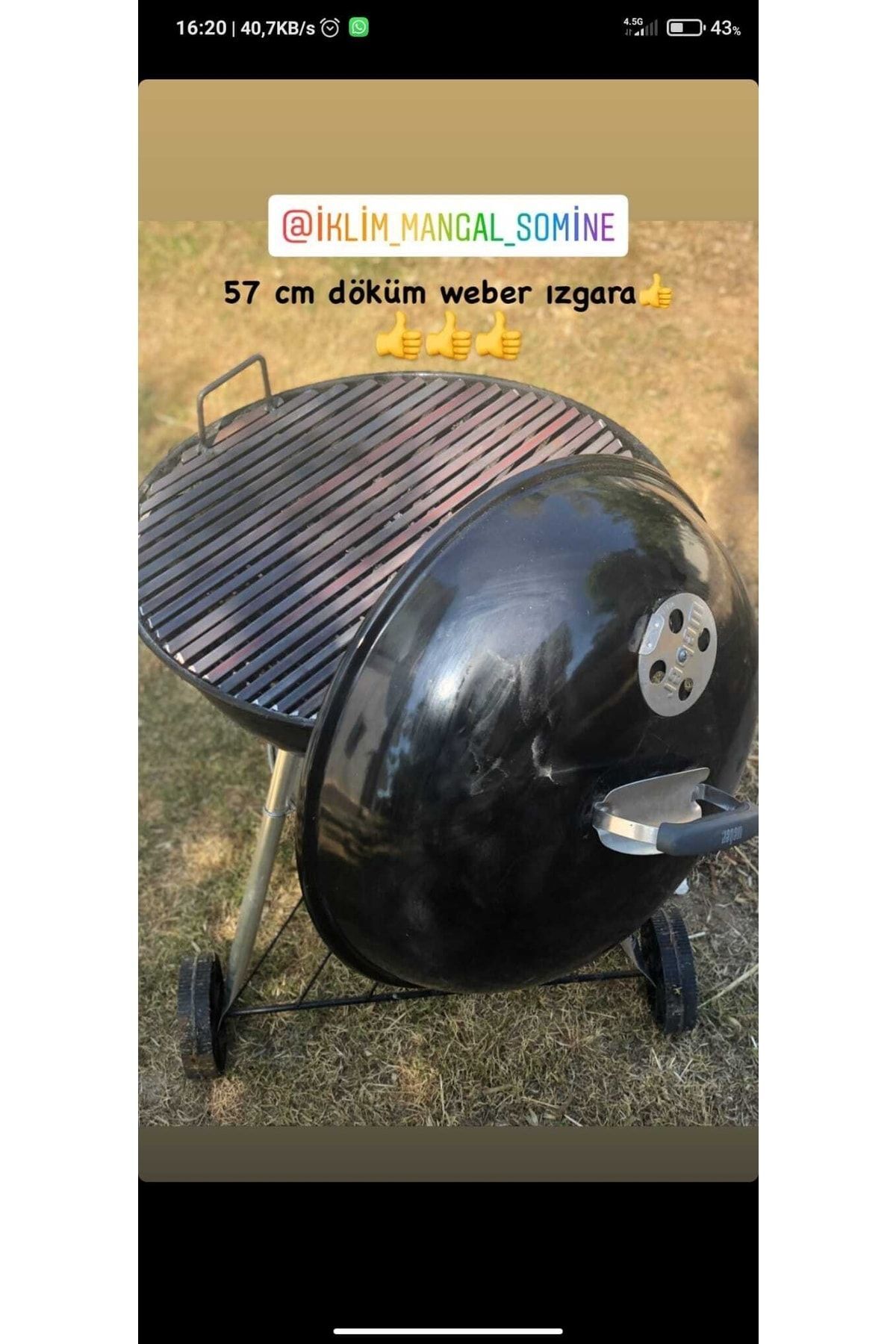 34,5 Cm Yuvarlak Daire Döküm Küre Mangal Izgarası Blooma,weber,grillstar,robust Mangallarına Uygun 8