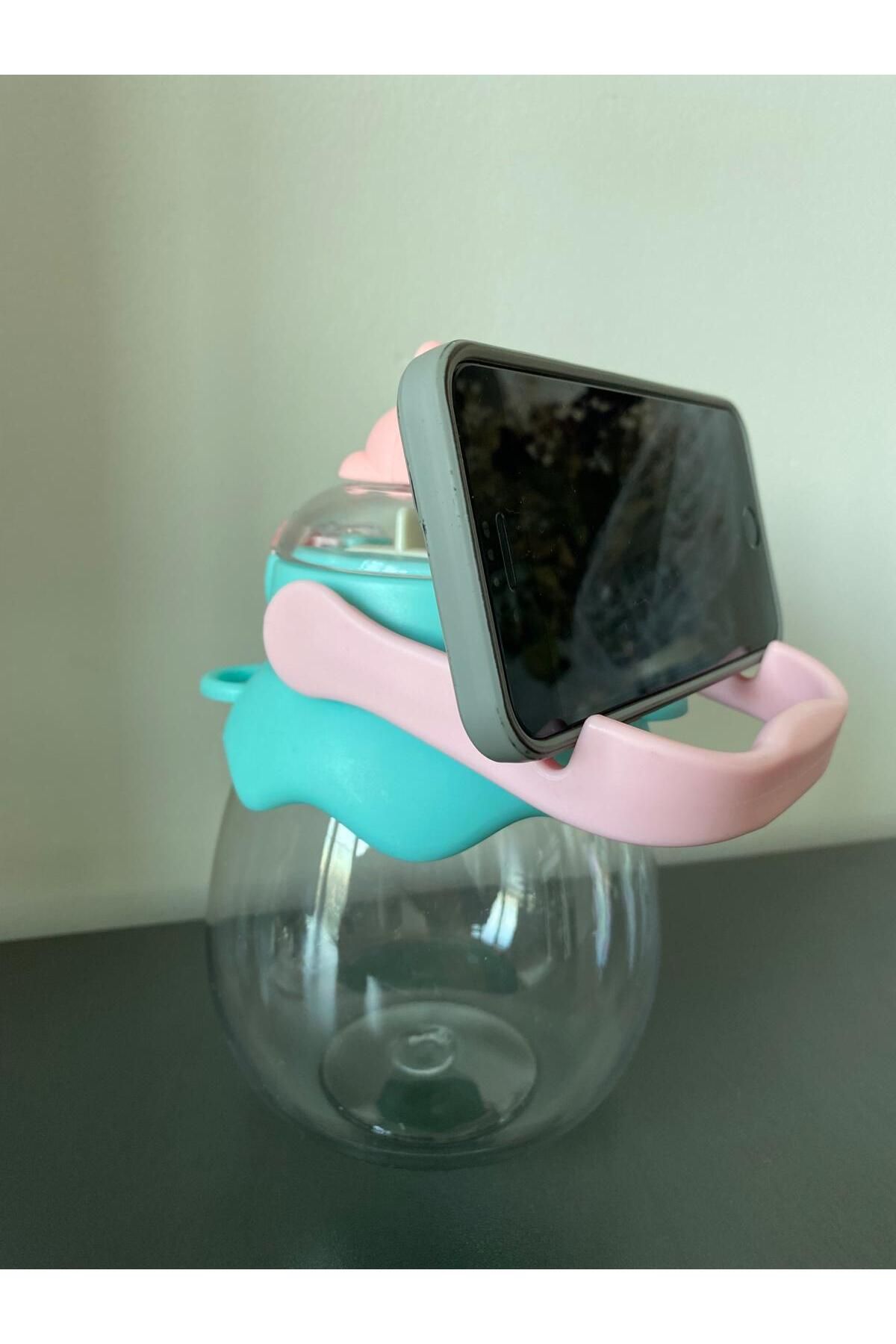 BLA GROUP-BPA-Free Rabbit Figured Eared Water Bottle & Flask with 3D Sticker and Hanging Phone Holder 8