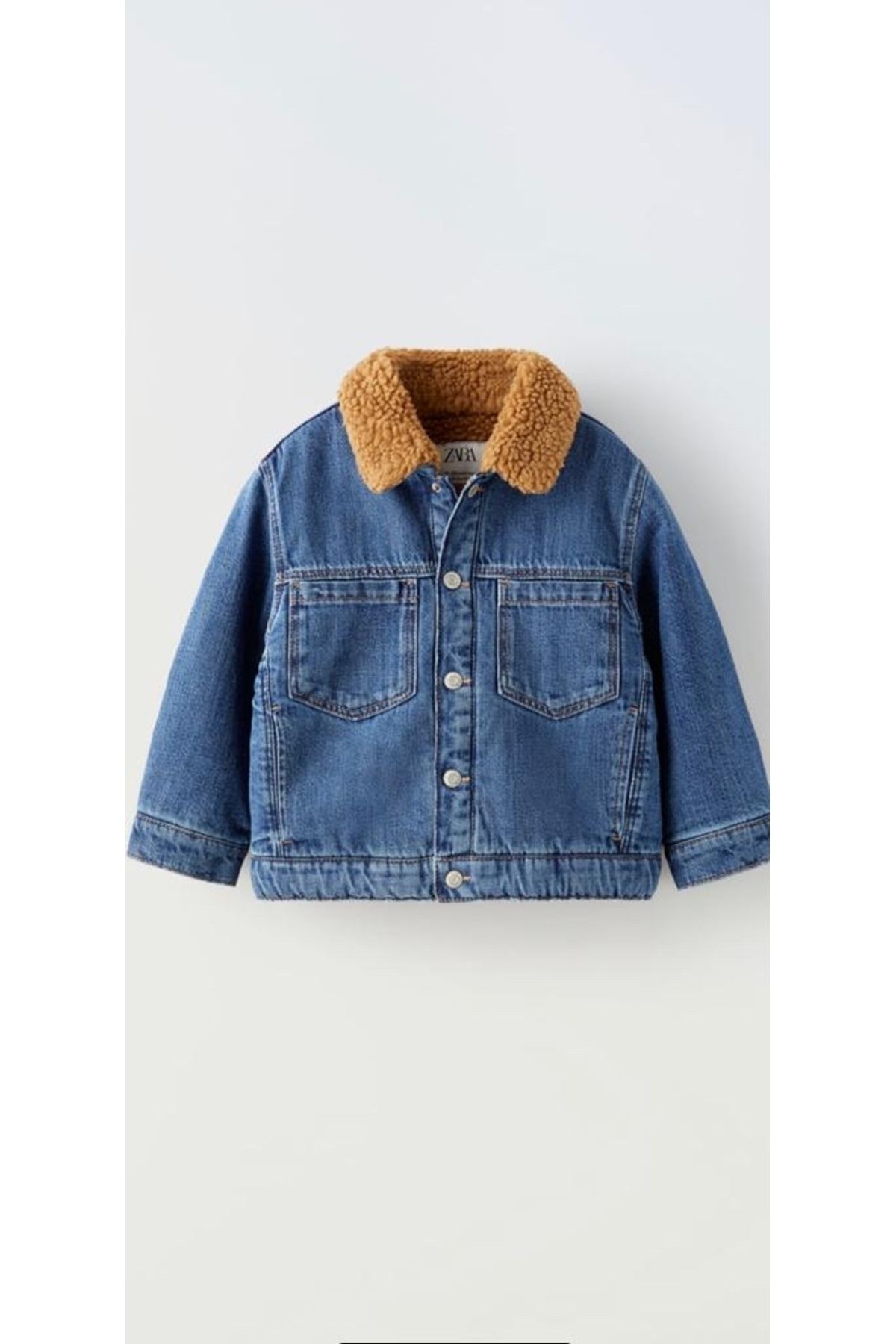 Denim fur online collar jacket