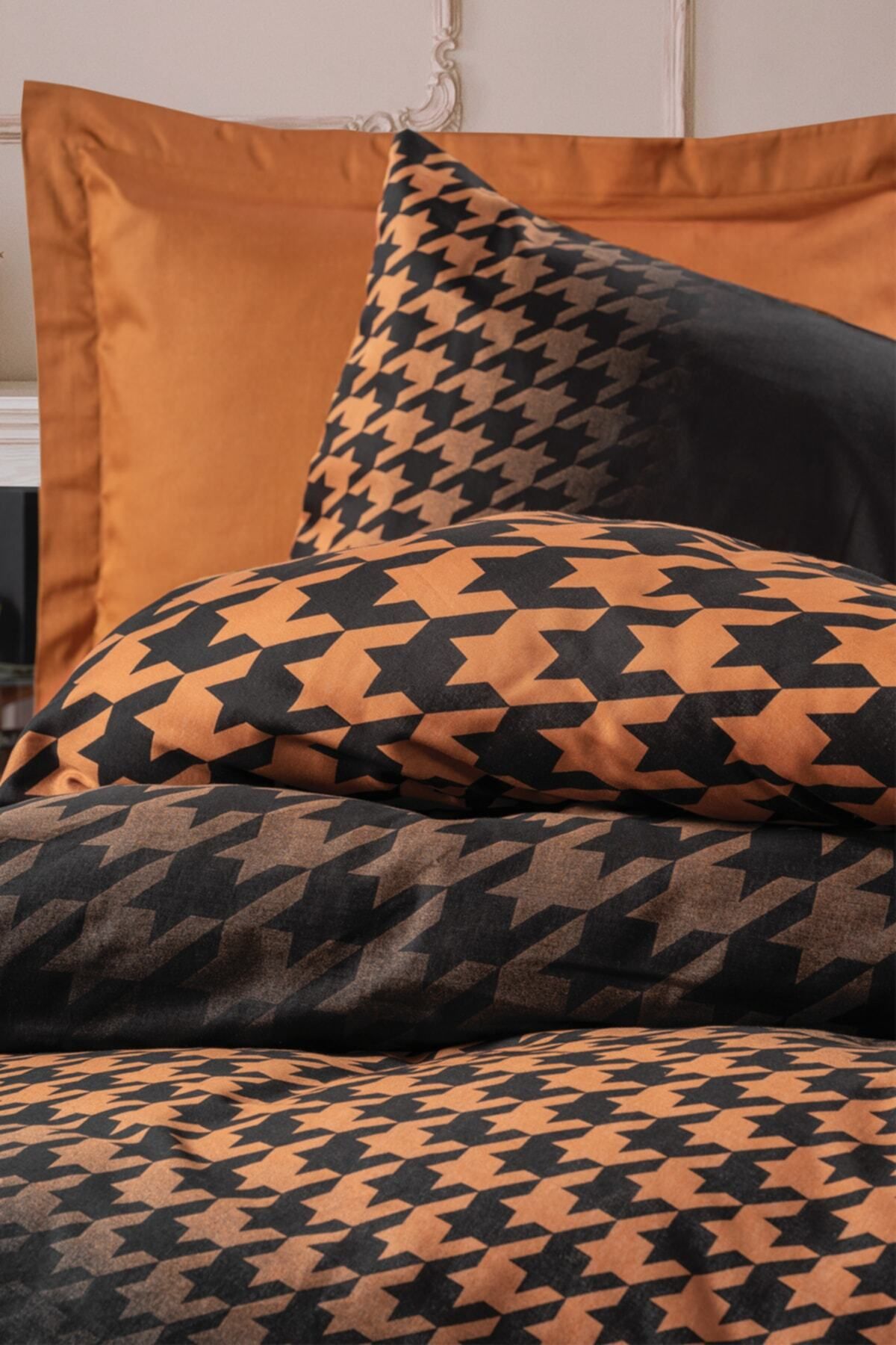 Cotton Box-Satin Double Duvet Cover Set Barlow Copper 2