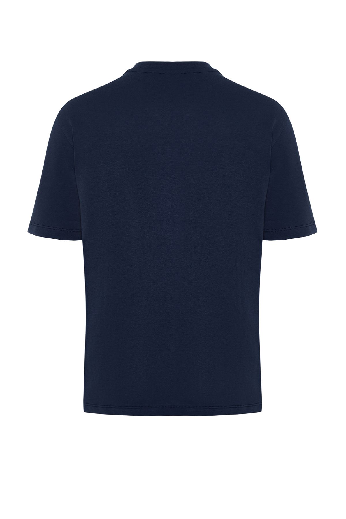 Kolekcia Trendyol-Námornícke modré bavlnené tričko Slim Fit s krátkym rukávom a výstrihom do V - Tmnss19Bo0002 7