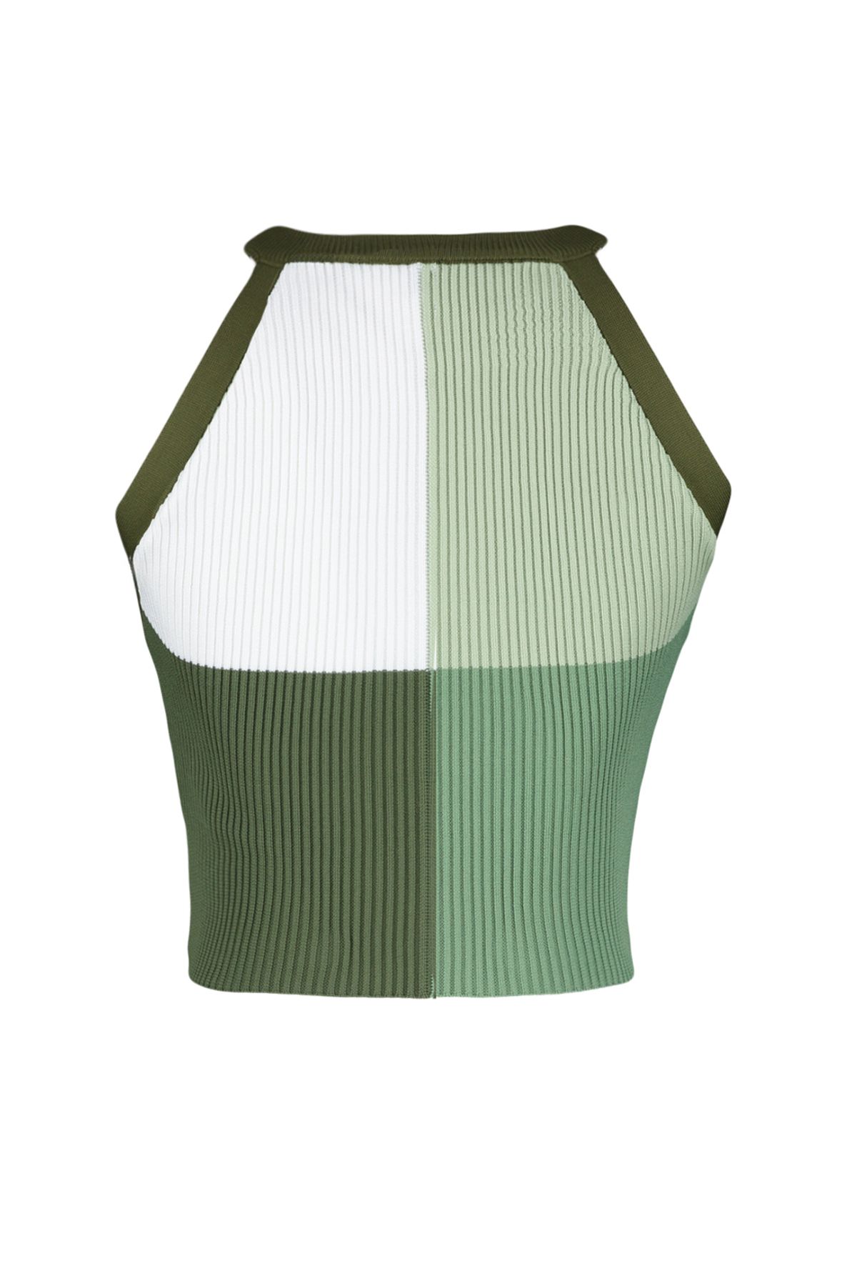 Trendyol Collection-Μπλούζα Χακί Crop Color Block TWOSS22BZ0402 7