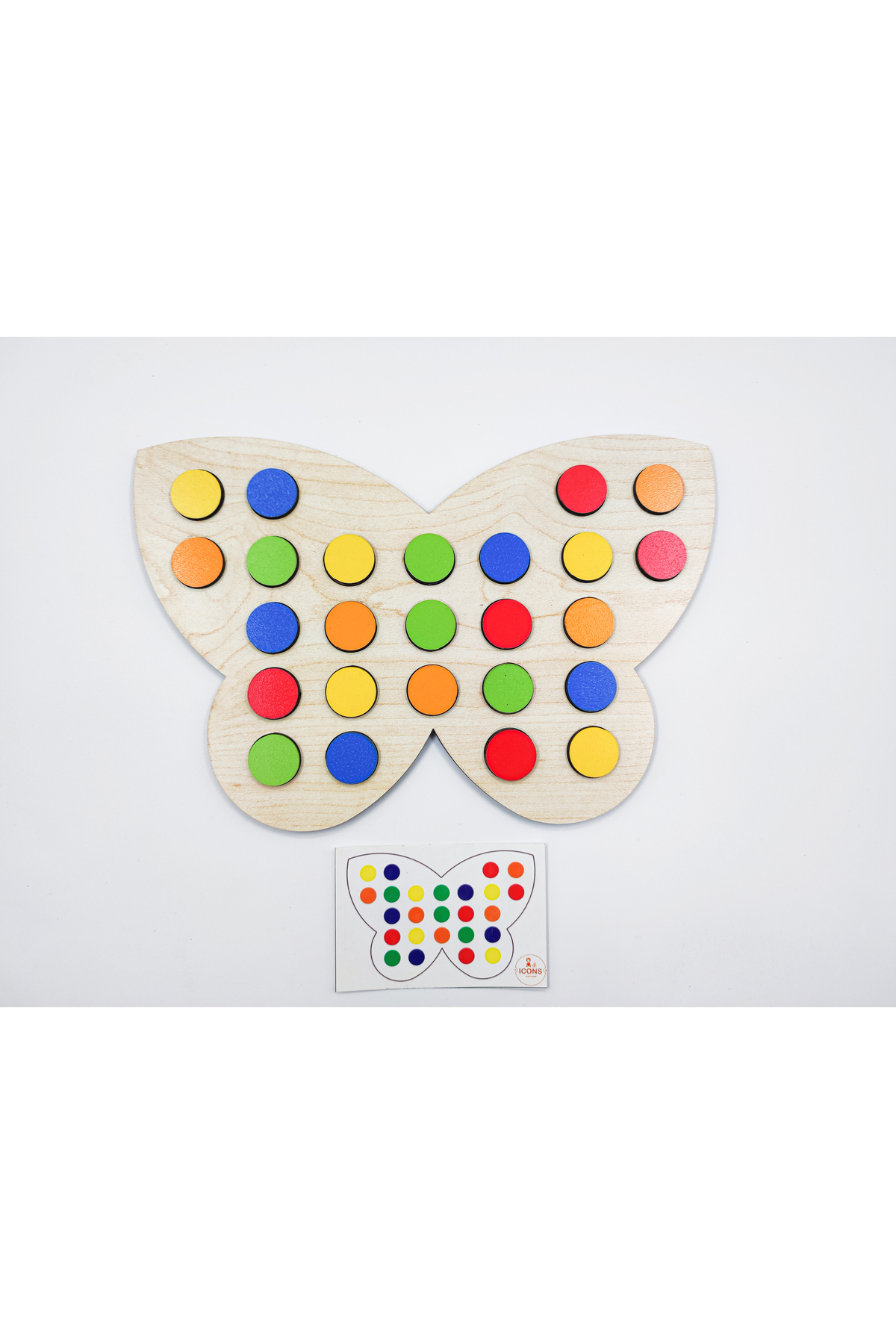 İCONS Dikkat Geliştirme Renk Eşleştirme Oyunu (Kelebek) + 25 Oyun Kartı ile fotoğrafı 4 (önizleme)