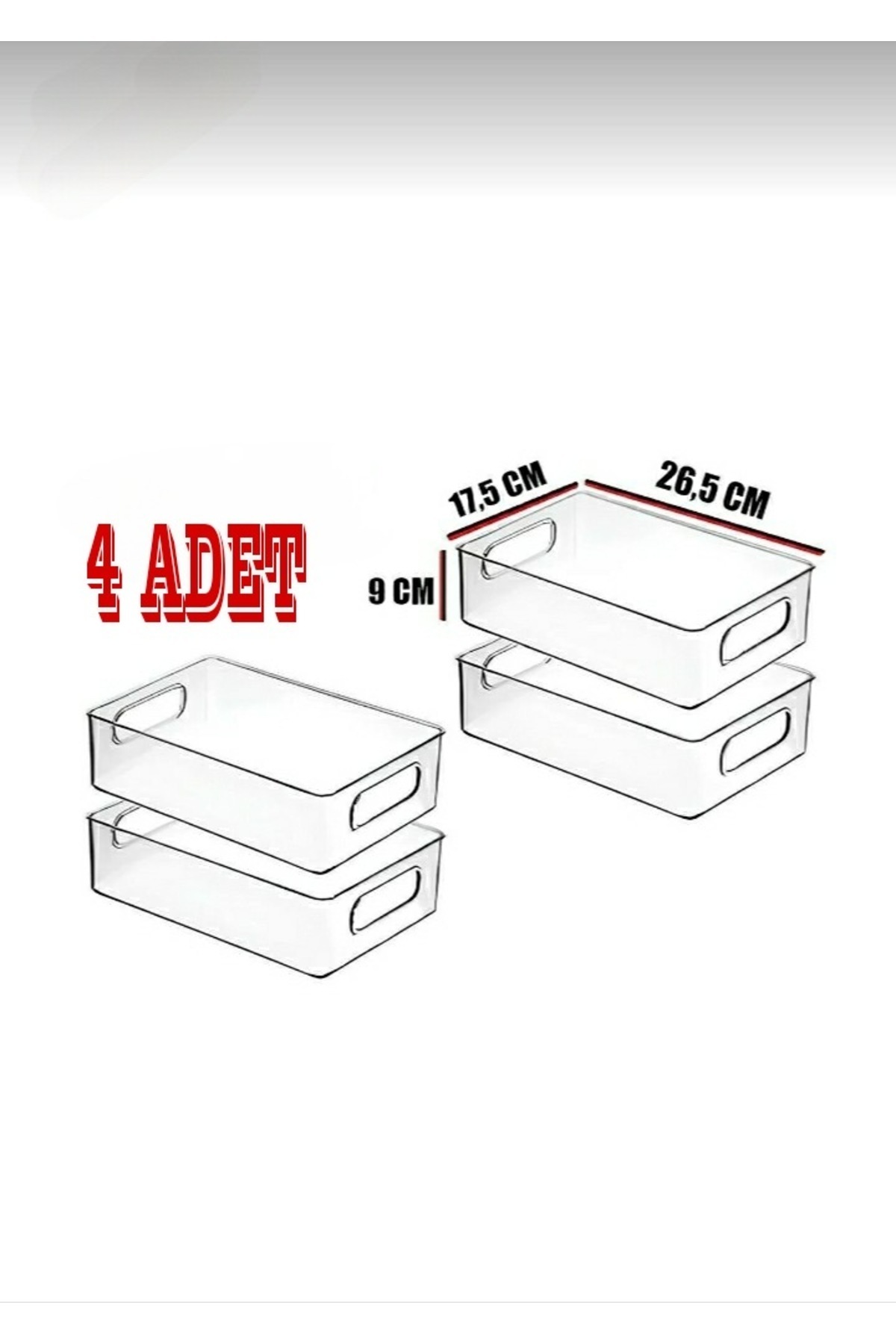 Unbreakable 4-Piece Fridge Organizer, Vegetable Fruit Basket, Makeup Organizer, Cabinet Organizer
