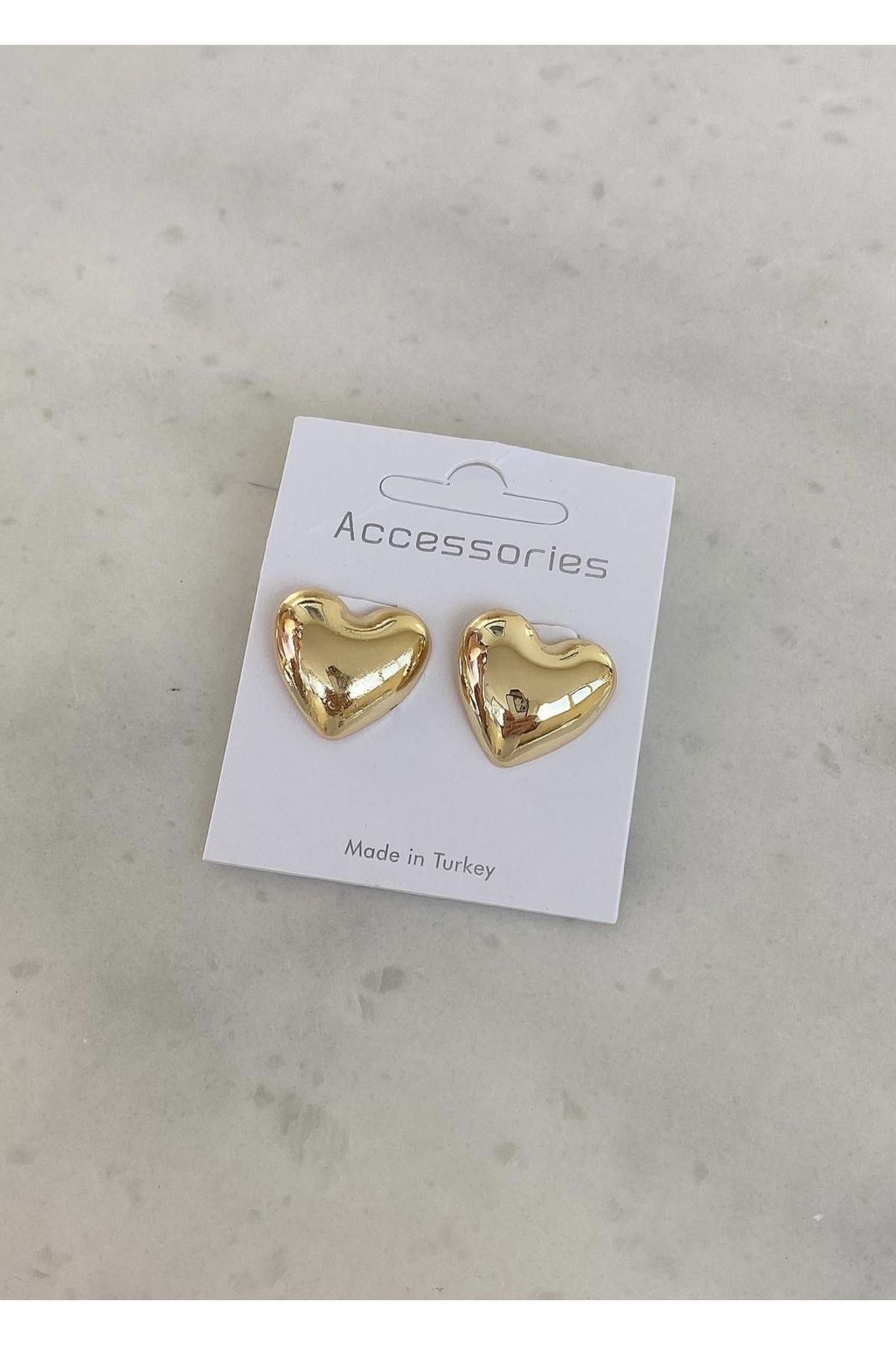 G Sport POLO-Gold Heart Shiny Bold Women's Earrings 2