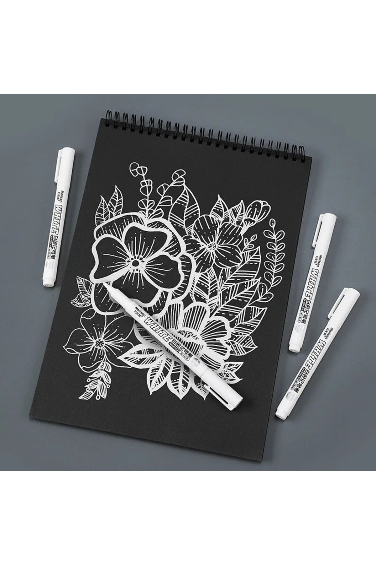 TOUCH SKETC-“White Marker Pen Set of 12 |   White Pen High Coverage Decorative & Hobby for Black and Dark Surface 3