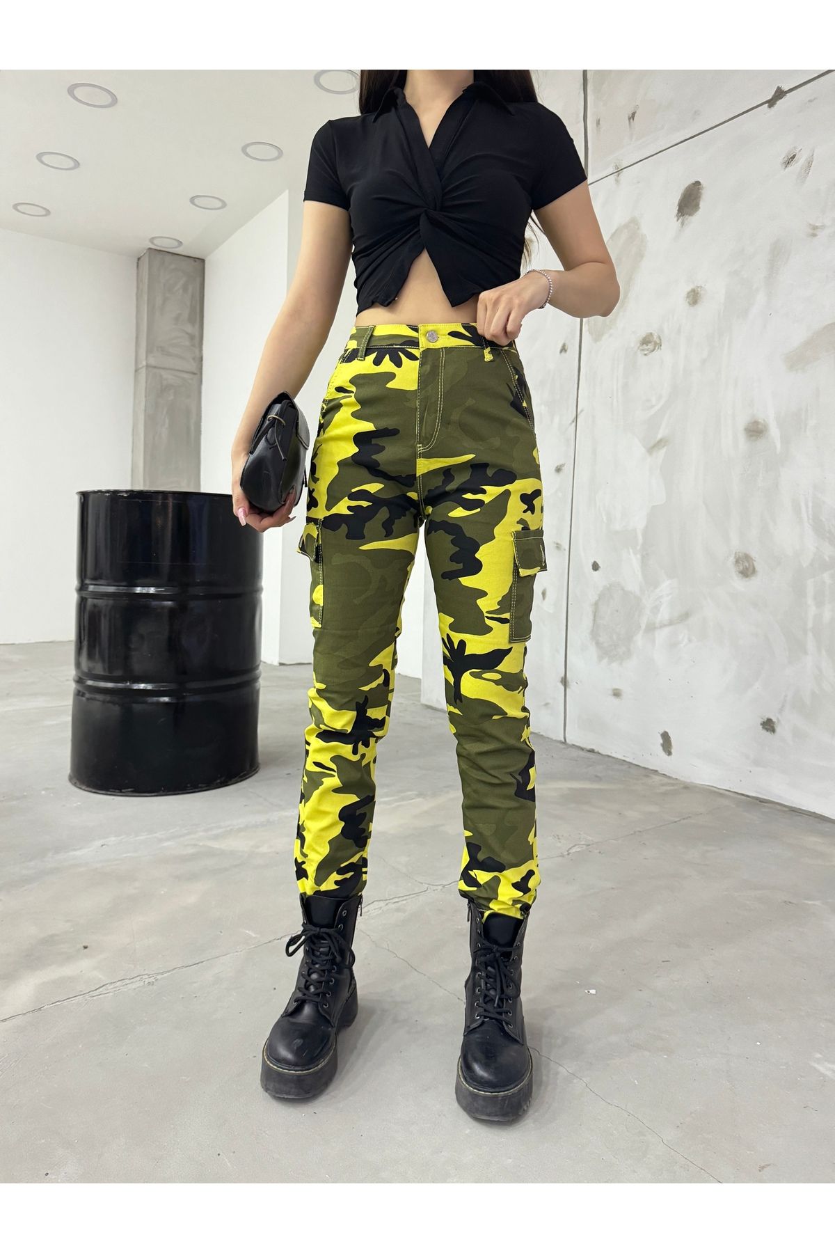 Yellow camouflage clearance trousers
