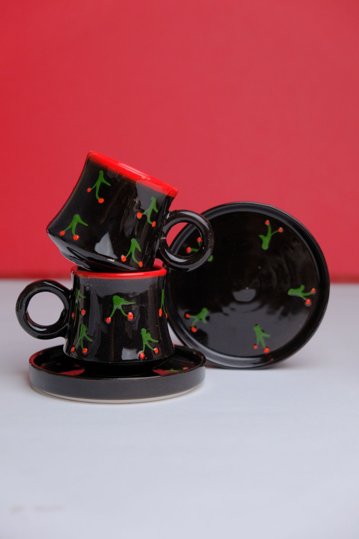2-Piece Set Handmade Boiler Ceramic Coffee Cup, Coffee Cup