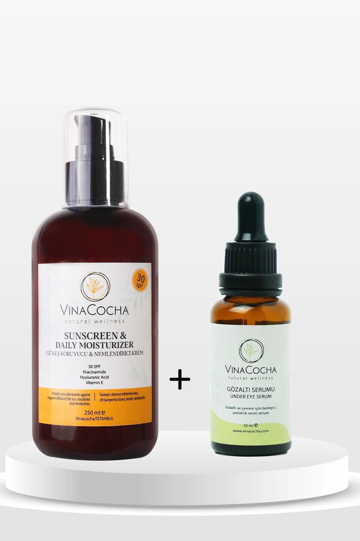 سرم و کرم ضد آفتاب و مرطوب کننده زیر چشم 250 میلی لیتر Vinacocha