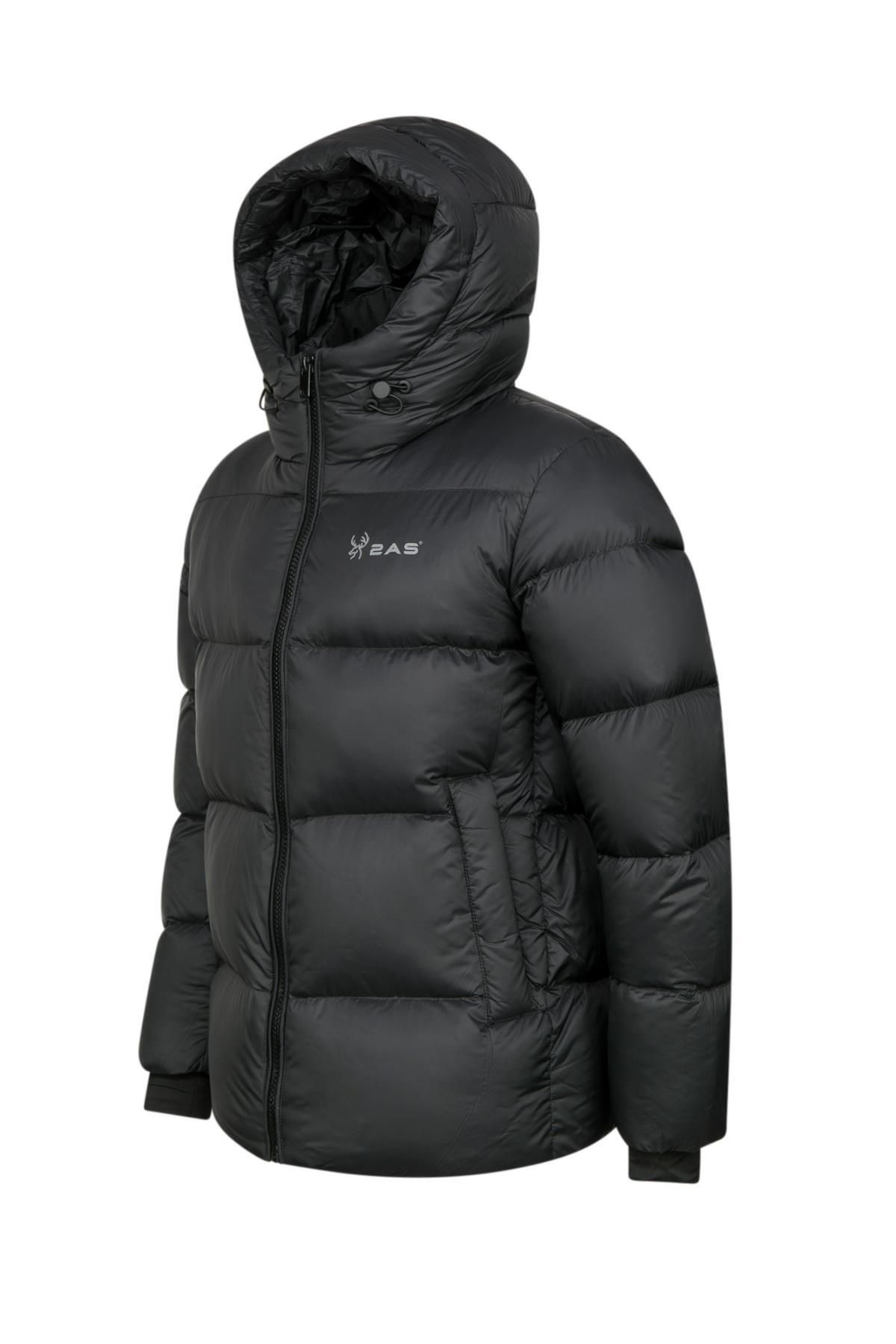 2AS-Angelo Men's Down Jacket Coat Black 2