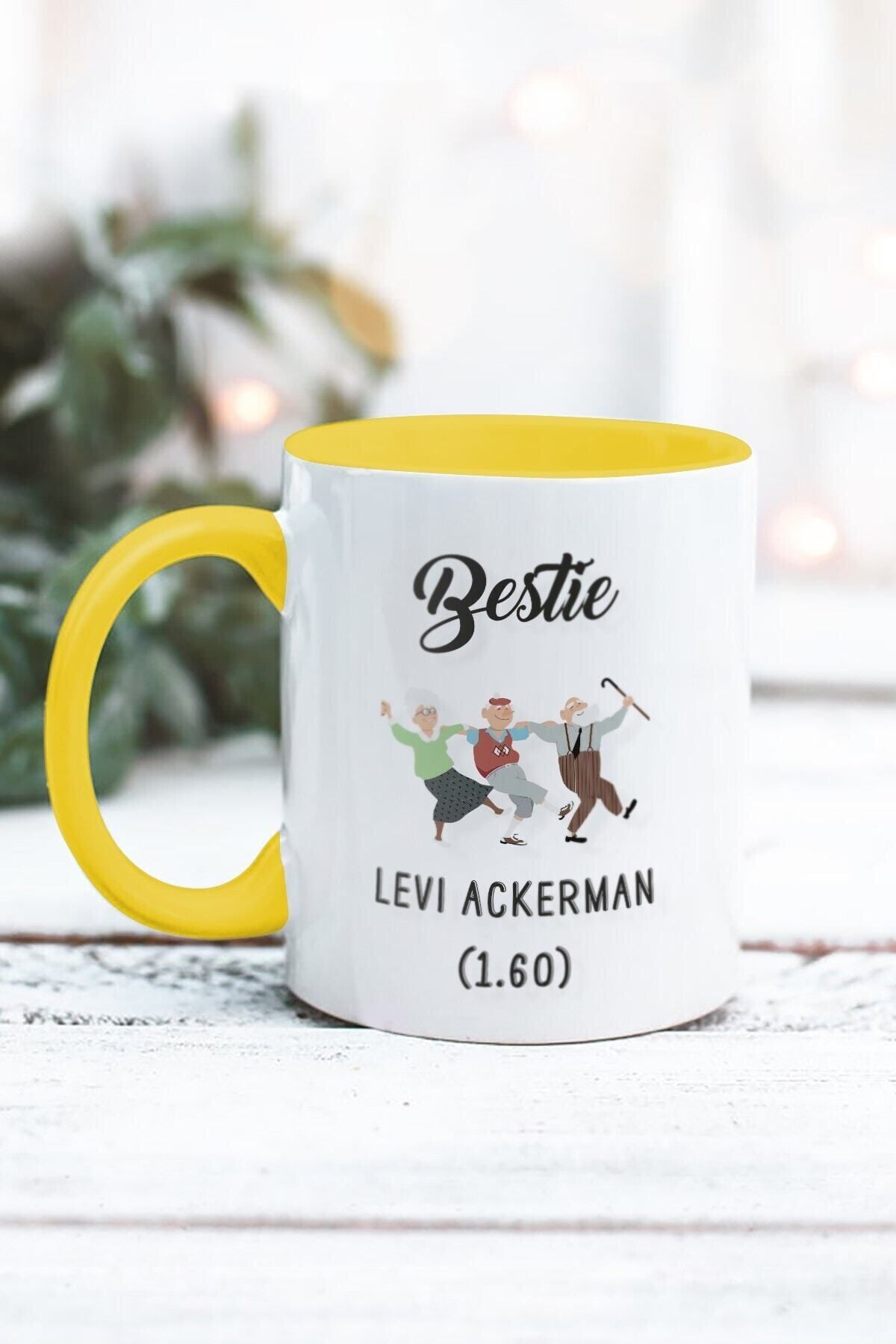 Yaprak Hediyelik-Bestie Levi Ackerman Designed Mug 5
