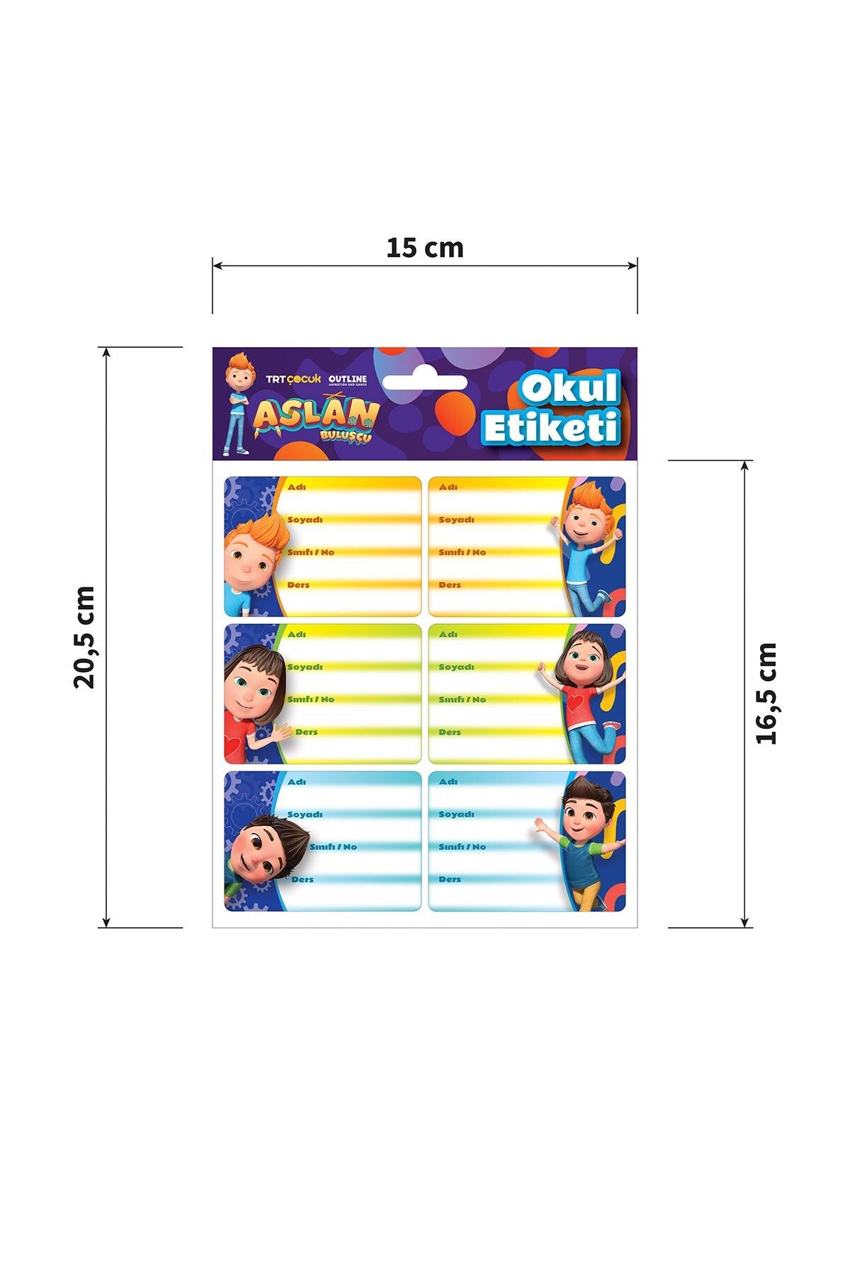 Aslan-School Label, Notebook Label 12 Pieces 4