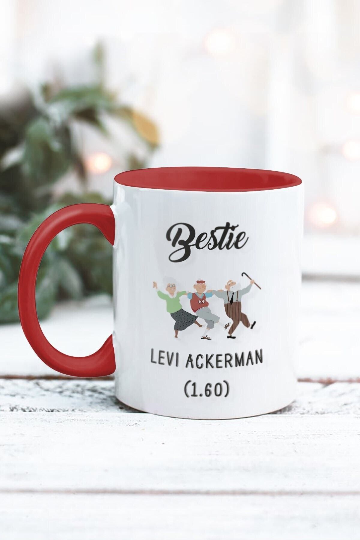 Yaprak Hediyelik-Bestie Levi Ackerman Designed Mug 8