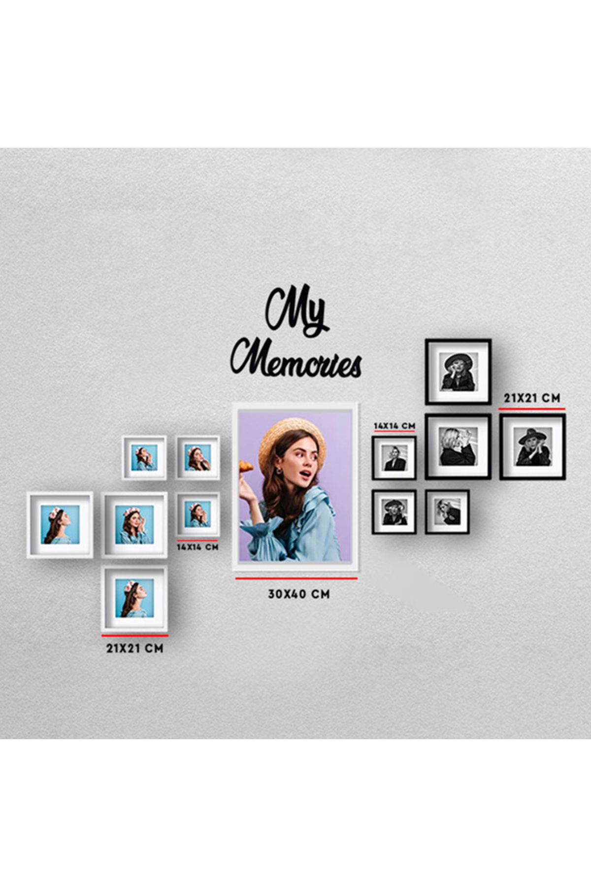Lodos-21x21cm Square Frames with Adhesive Disconnect and Mat - Pack of 3 4