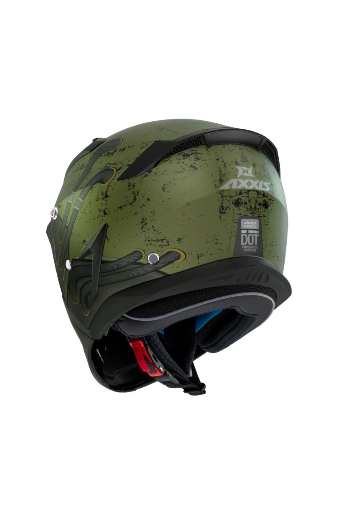 Axxis Hunter C6 Matt Green Double Visor Motorcycle Helmet Detachable Functional Chin Trendyol