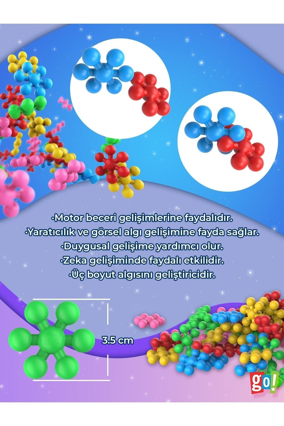 ümit toys-Snowflake Molecule Building Blocks Educational Toy 60 Pieces Building Toys 2