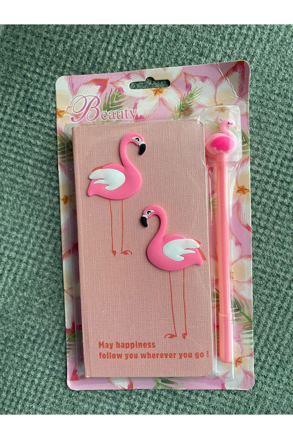 BLA GROUP-Cute Notebook Flamingo Cute Shiny Figured Notebook Memory Book Unlined 5