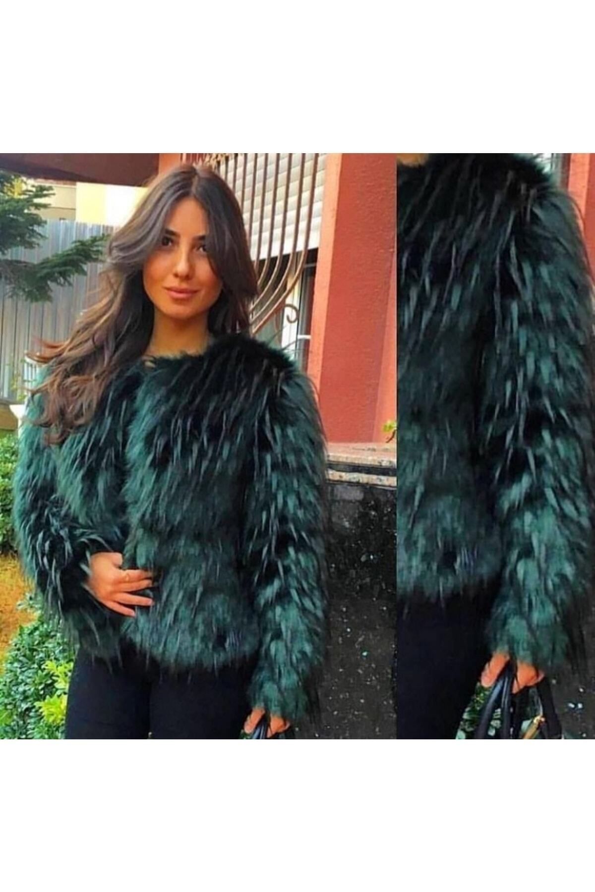 K smetin Buti i New Season Women s Green Jacket Fur Makes a