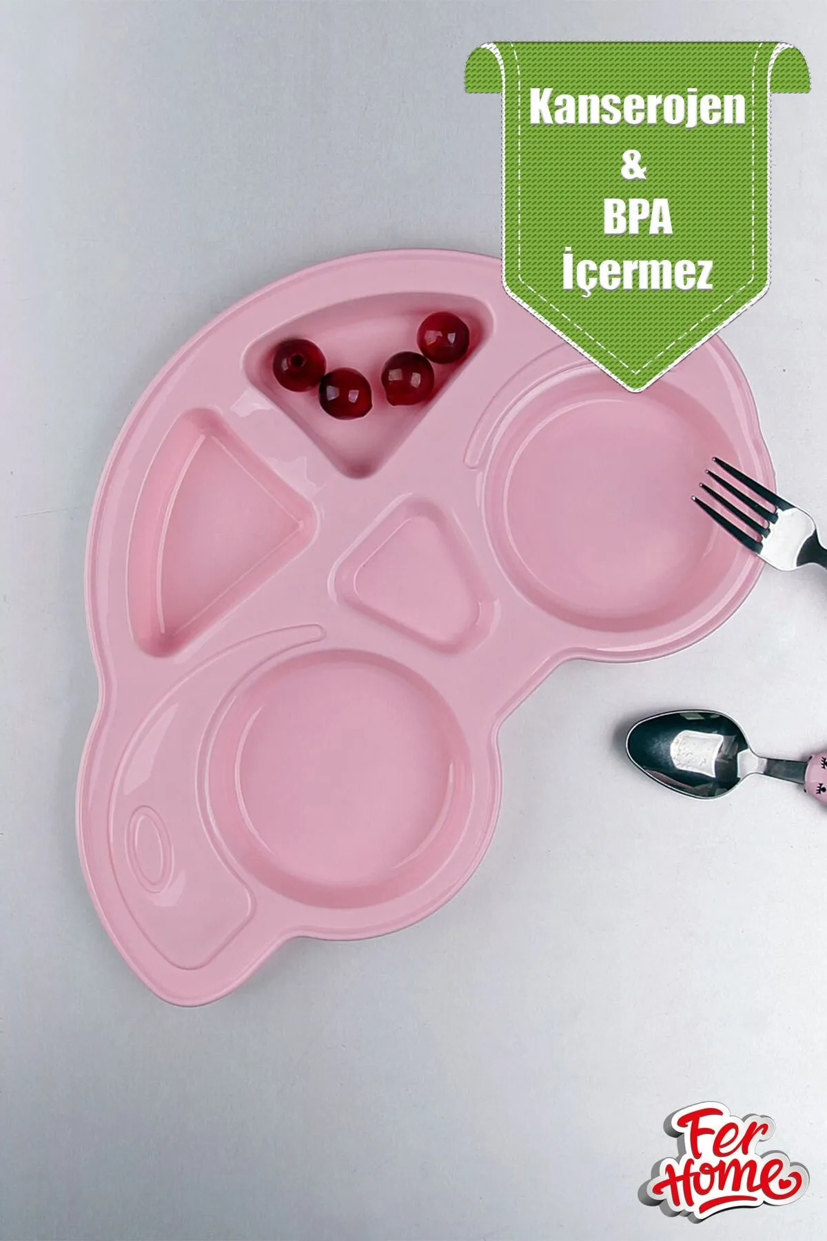 Şener collection Çocuk Yemek Mama Tabağı Araba Mama Tabağı Beslenme Tabağı Sevimli Araba Şeklinde Mama Tabağı - Pembe fotoğrafı 4 (önizleme)