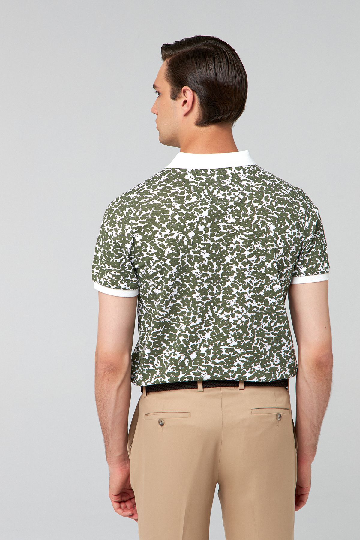 D'S Damat مناسب Khaki Fit چاپ شده 100 ٪ تی شرت پنبه