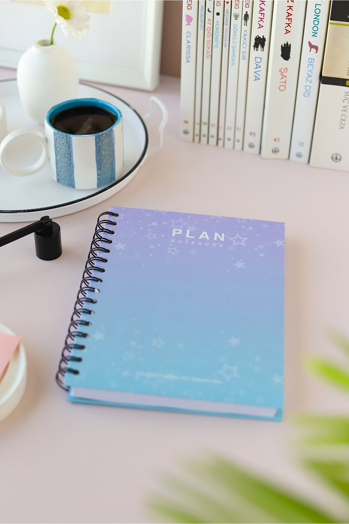 Deep Notebook-Timeless Planner Agenda A5 Spiraled Color Transition Stars Colorful Design 4