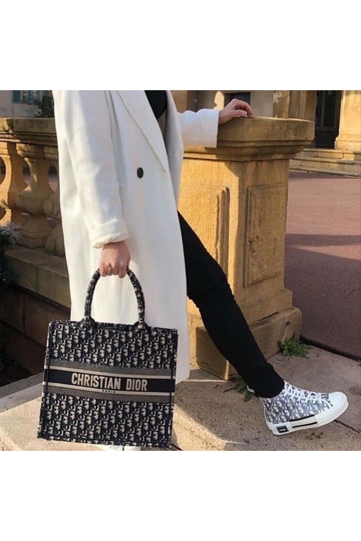 Doze-Black Patterned Tote Canvas Shoulder Bag 3