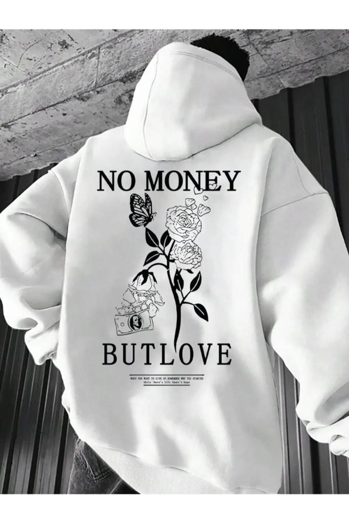 Khione Hanorac Oversize Cu Glugă, Imprimat Fără Bani, Unisex Unisex - L
