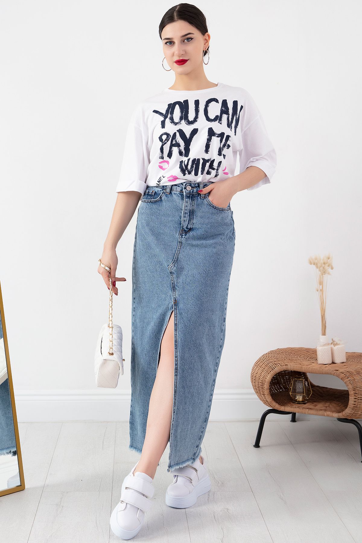 PULLIMM-Front Triangle Long Skirt STK3065 5