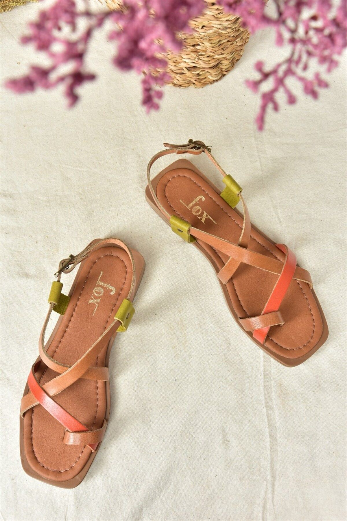Fox Shoes-Multi Echtleder Flip Flops Damen Sandalen M291841203 4