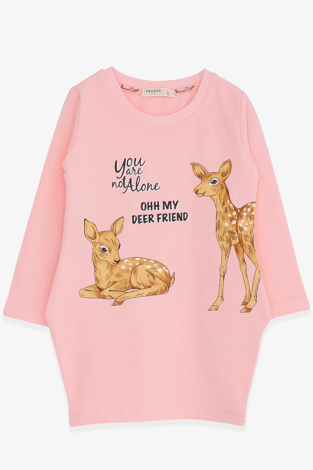 Breeze Girl Child Tunic Gazelle Printed 1.5 5 Years Pink Trendyol