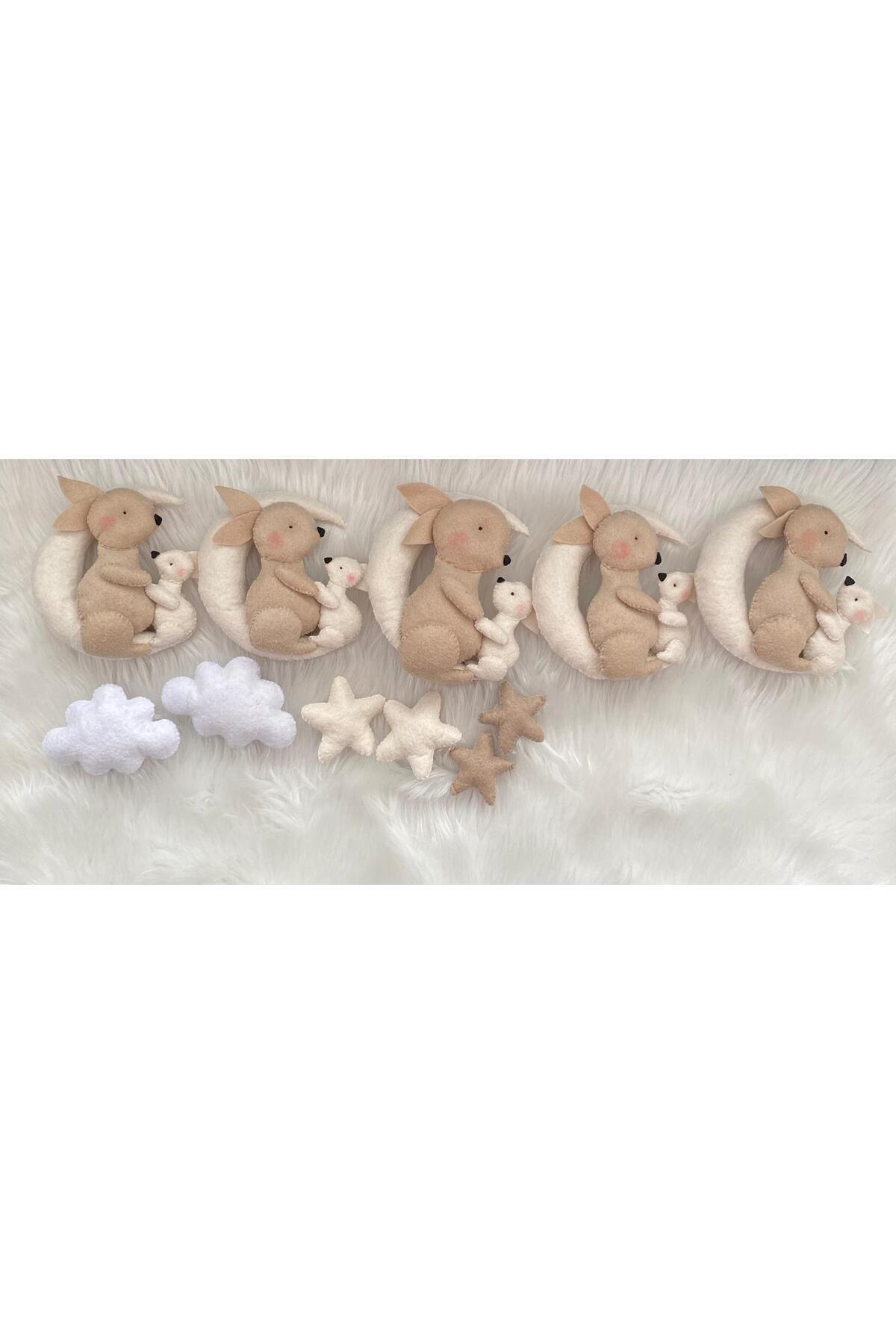 DÖNENCİX Bebek Odası Beşik Süsü Keçe Dönence Anne Yavru Tavşan fotoğrafı 2 (önizleme)