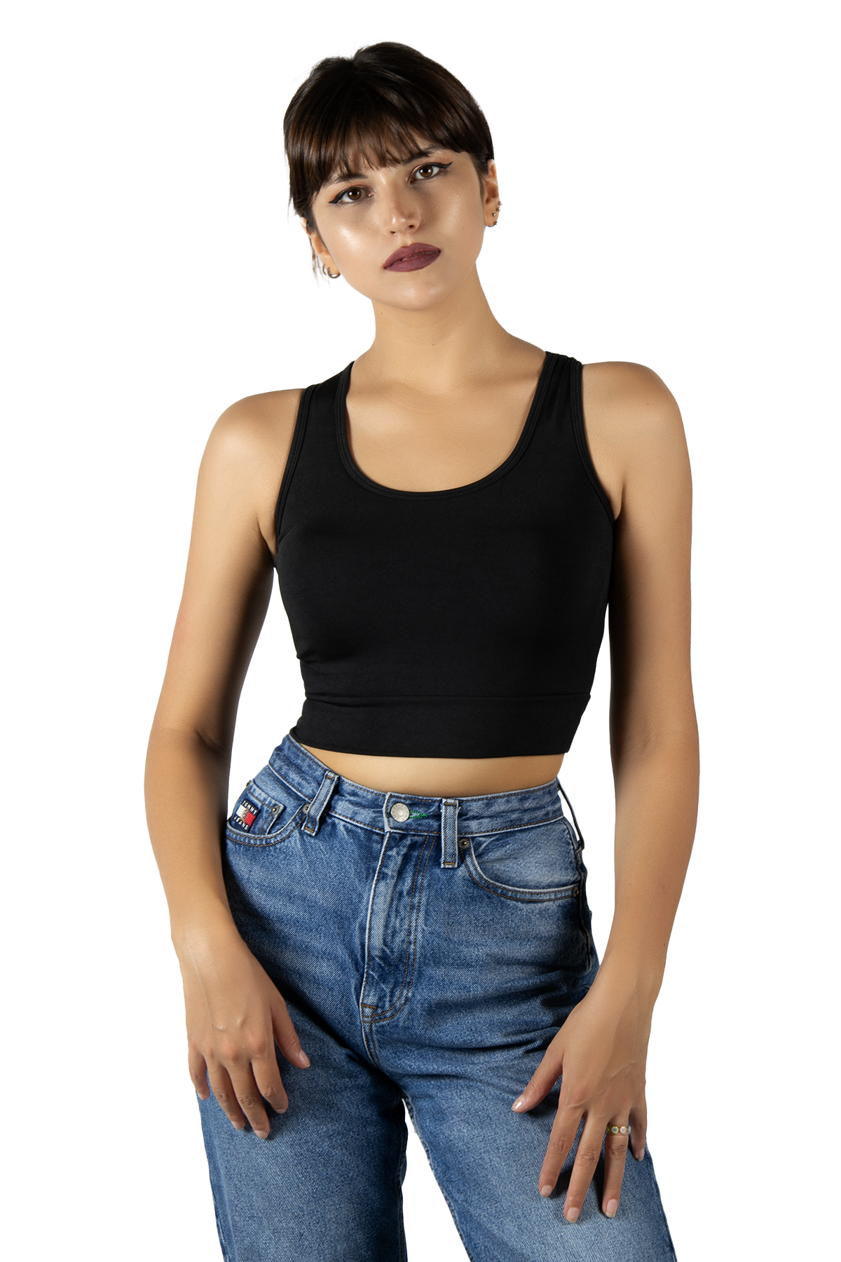 BUCADO  Siyah Sırt Detaylı Fitted/Vücuda Oturan Kare Yaka Spor Bluz - Görsel 3