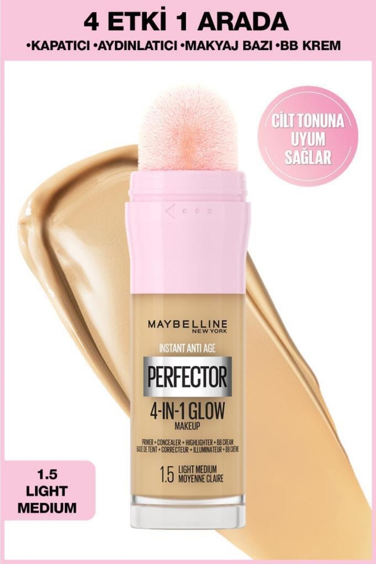 Base de Maquillaje Maybelline Instant Age Rewind Perfector N° 1.5